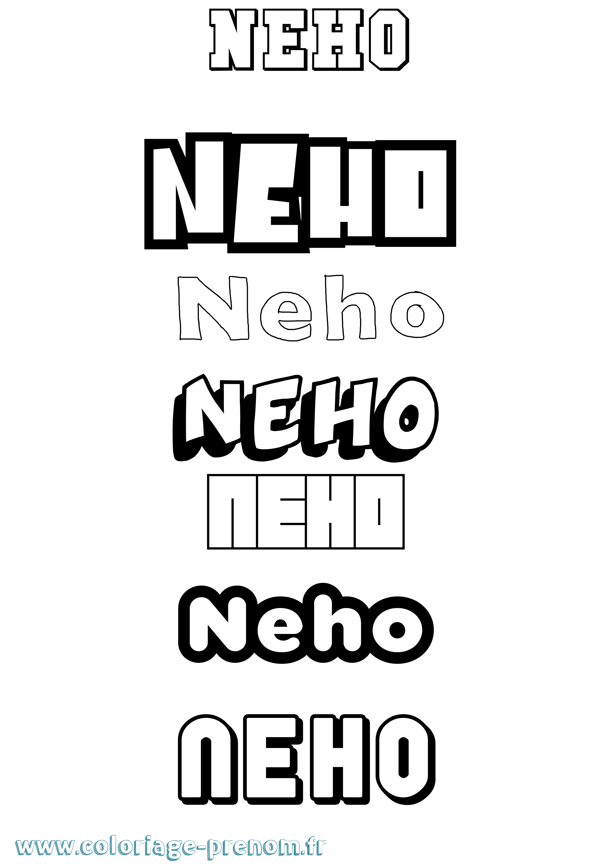Coloriage Neho Simple Coloriage prénom Neho Simple