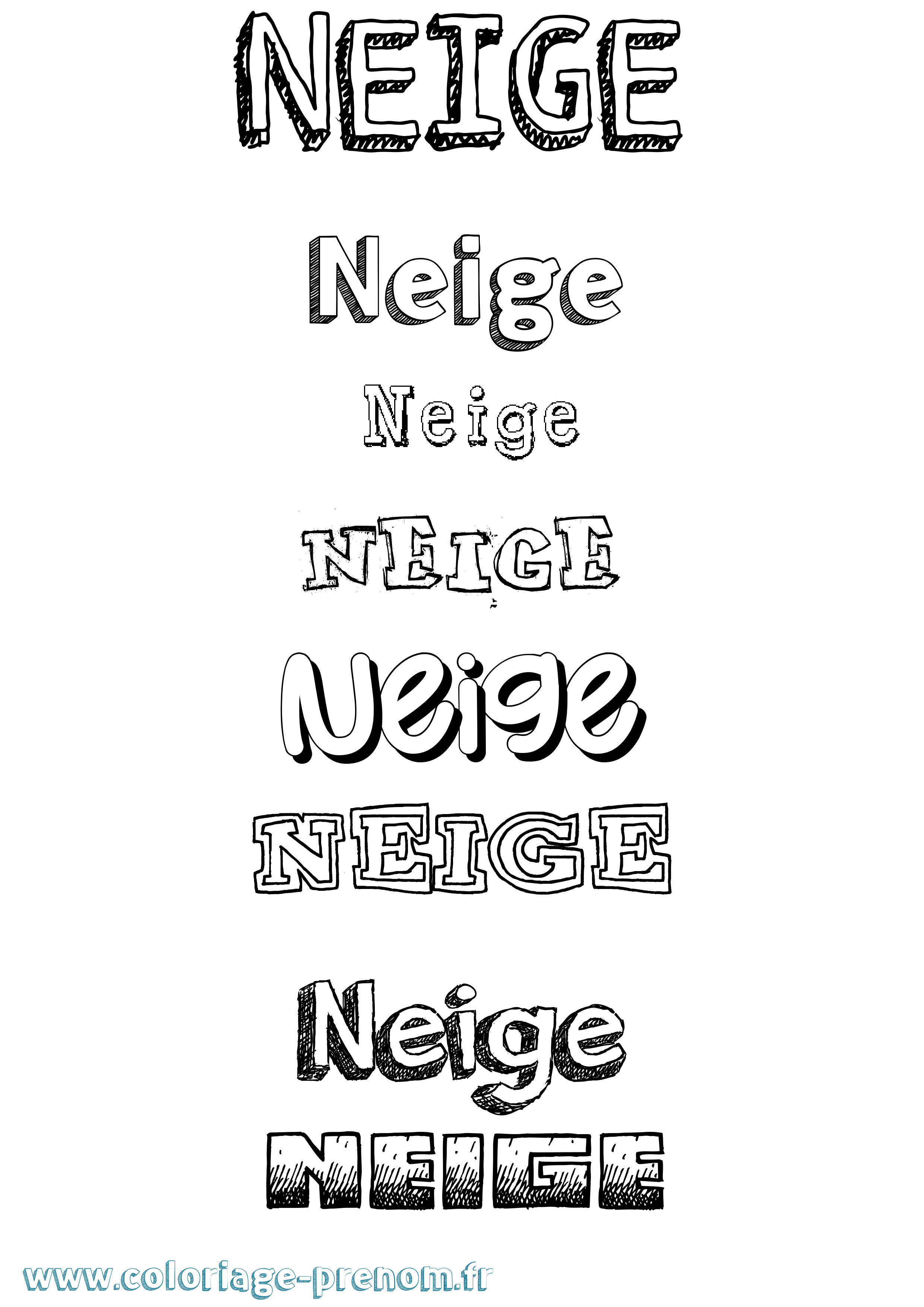 Coloriage Neige Dessiné Coloriage prénom Neige Dessiné