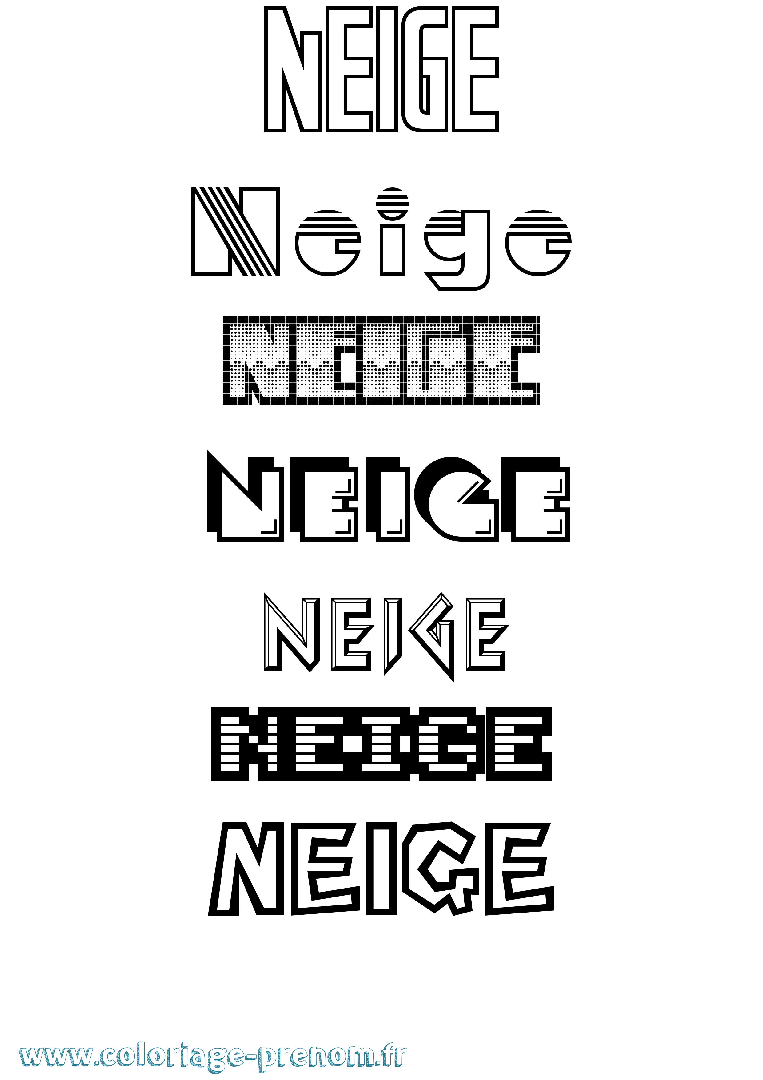 Coloriage Neige Jeux Vidéos Coloriage prénom Neige Jeux Vidéos
