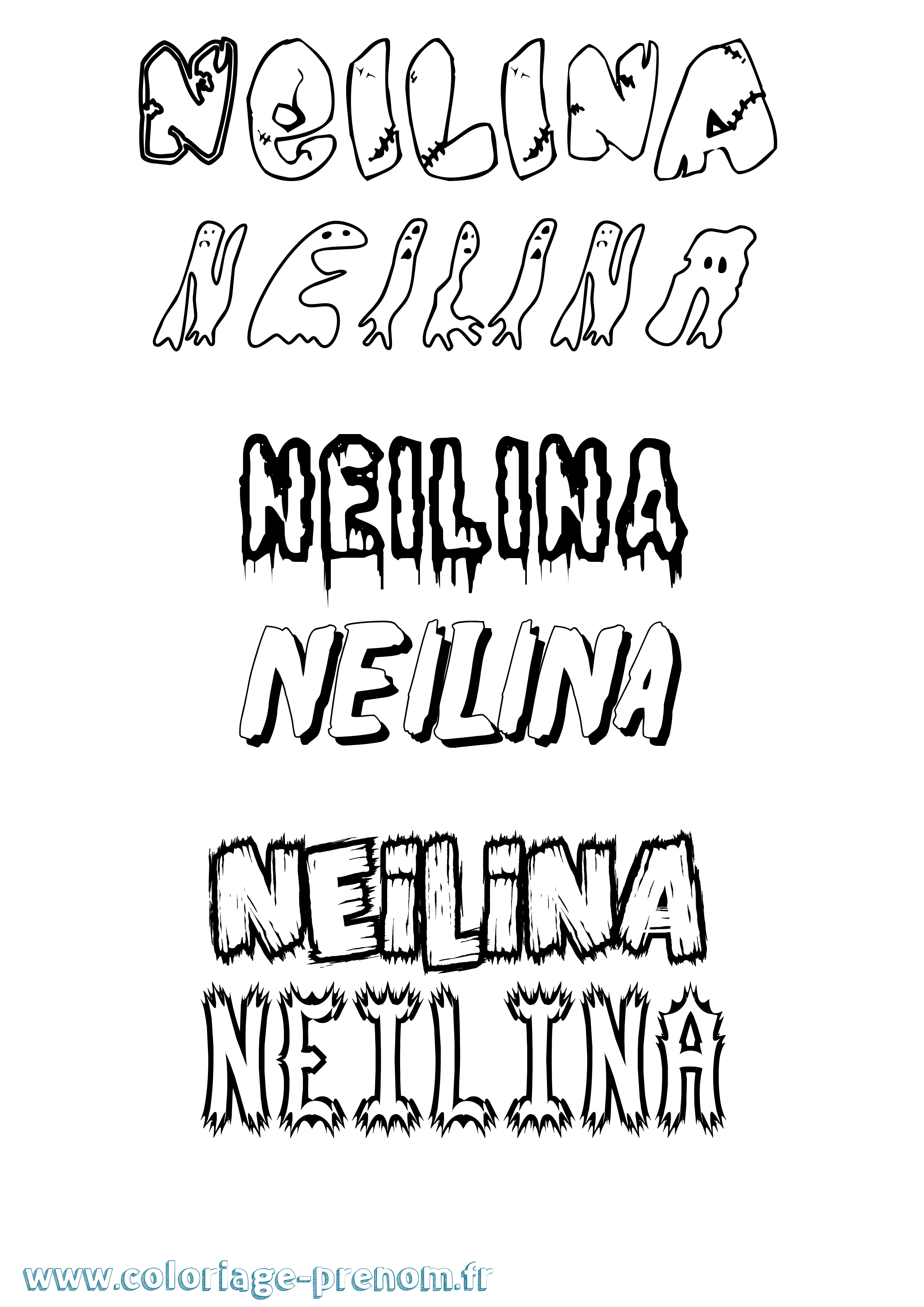 Coloriage Neilina Frisson Coloriage prénom Neilina Frisson