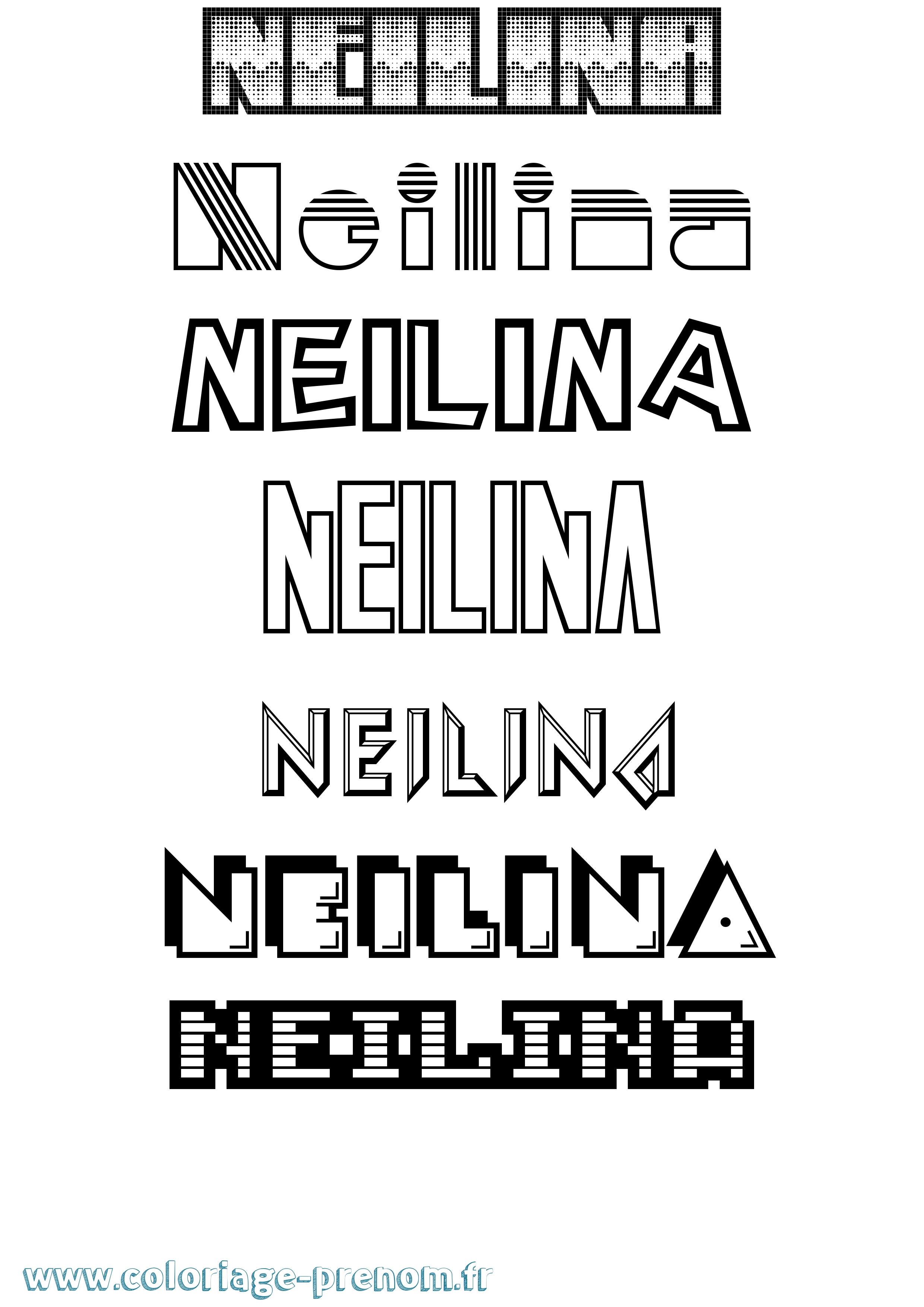 Coloriage Neilina Jeux Vidéos Coloriage prénom Neilina Jeux Vidéos