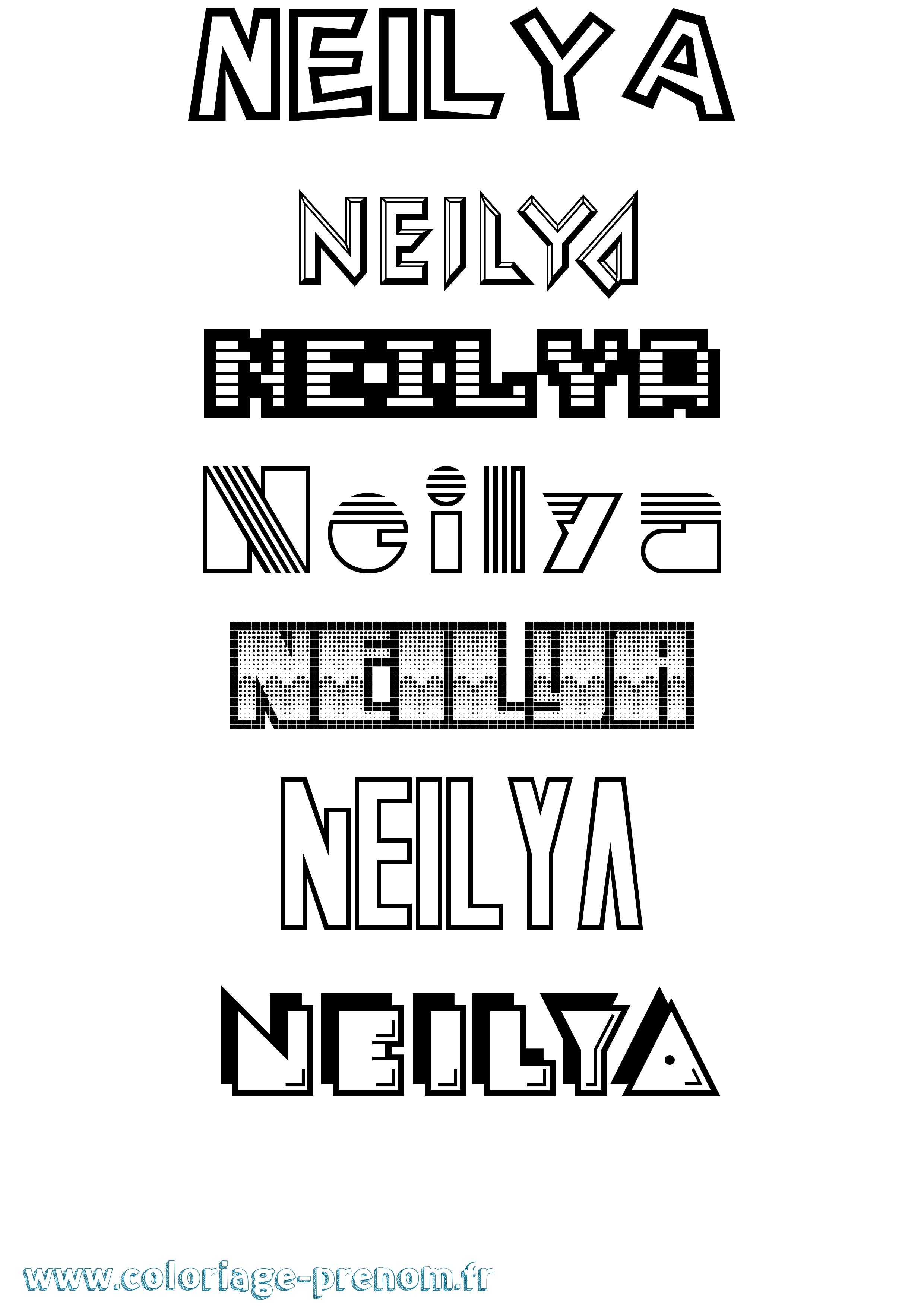 Coloriage Neilya Jeux Vidéos Coloriage prénom Neilya Jeux Vidéos