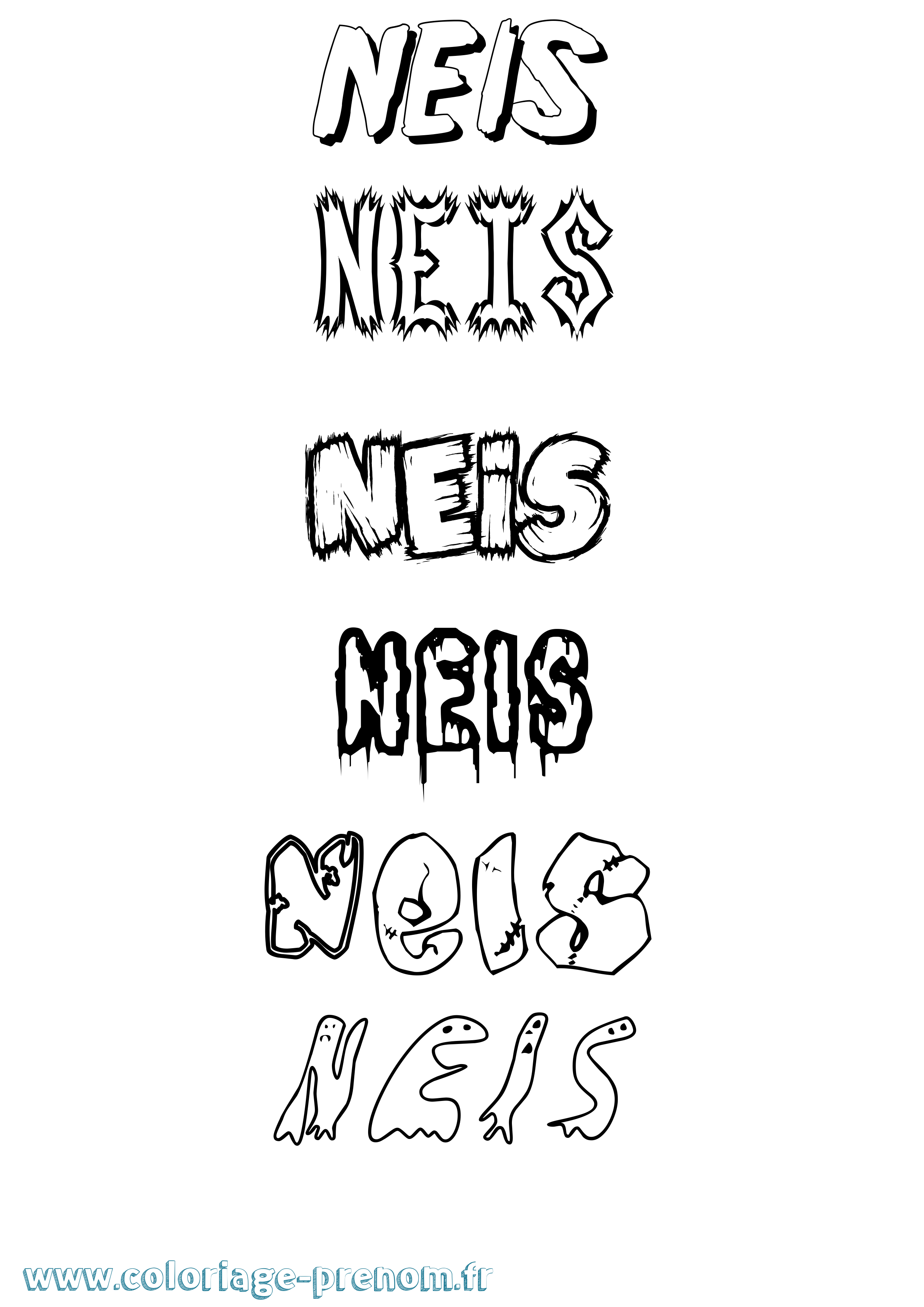 Coloriage Neis Frisson Coloriage prénom Neis Frisson