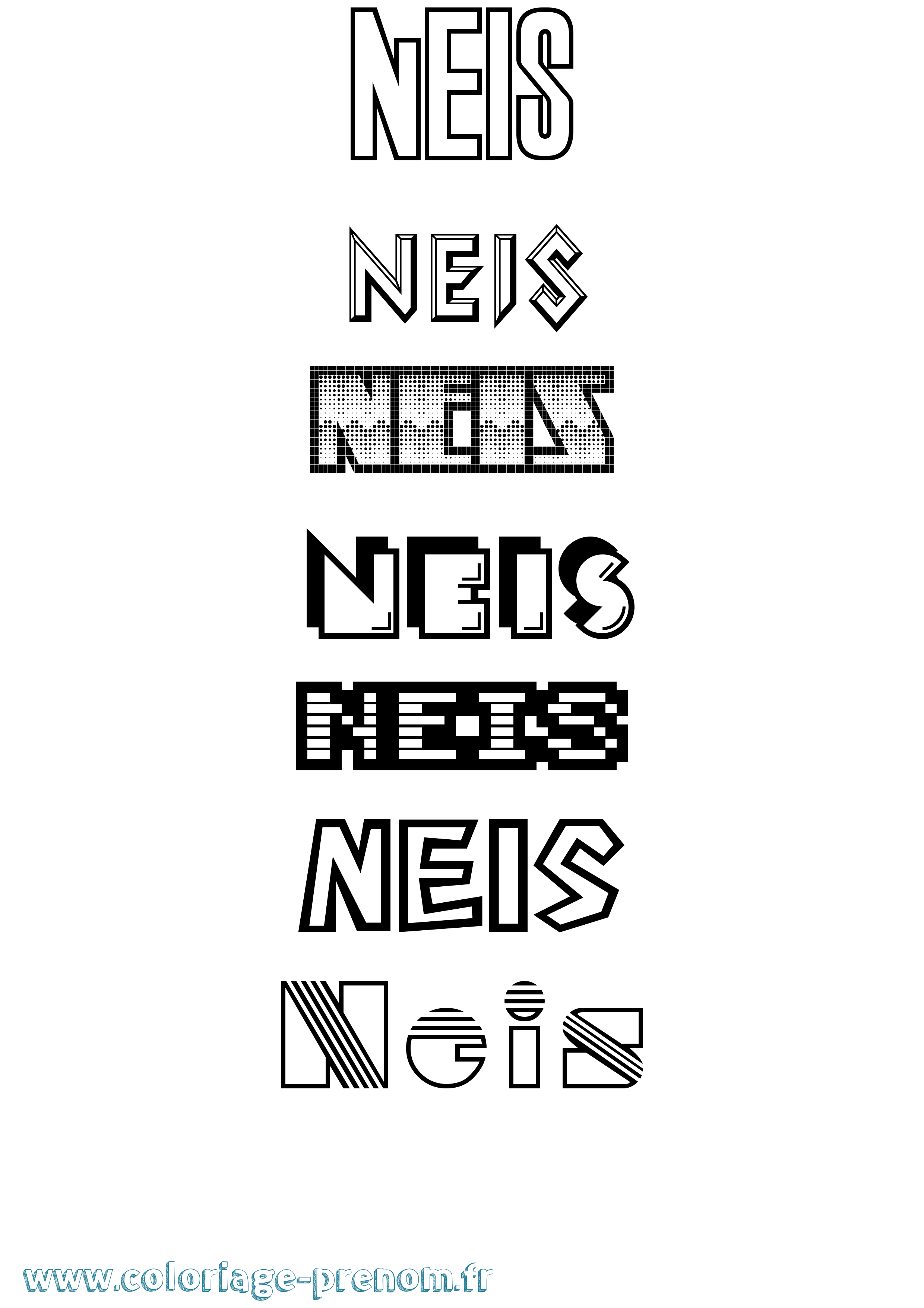 Coloriage Neis Jeux Vidéos Coloriage prénom Neis Jeux Vidéos