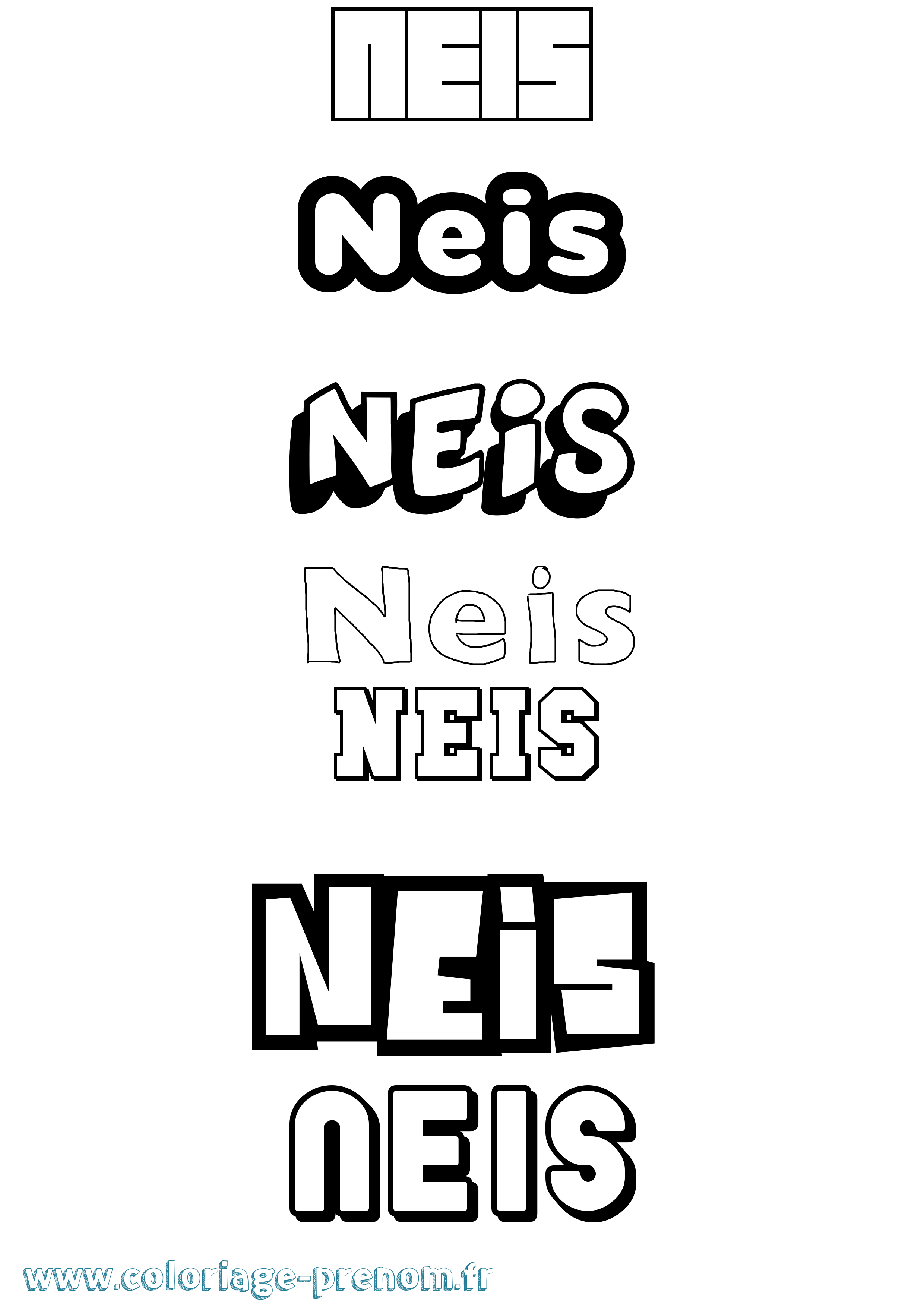 Coloriage Neis Simple Coloriage prénom Neis Simple