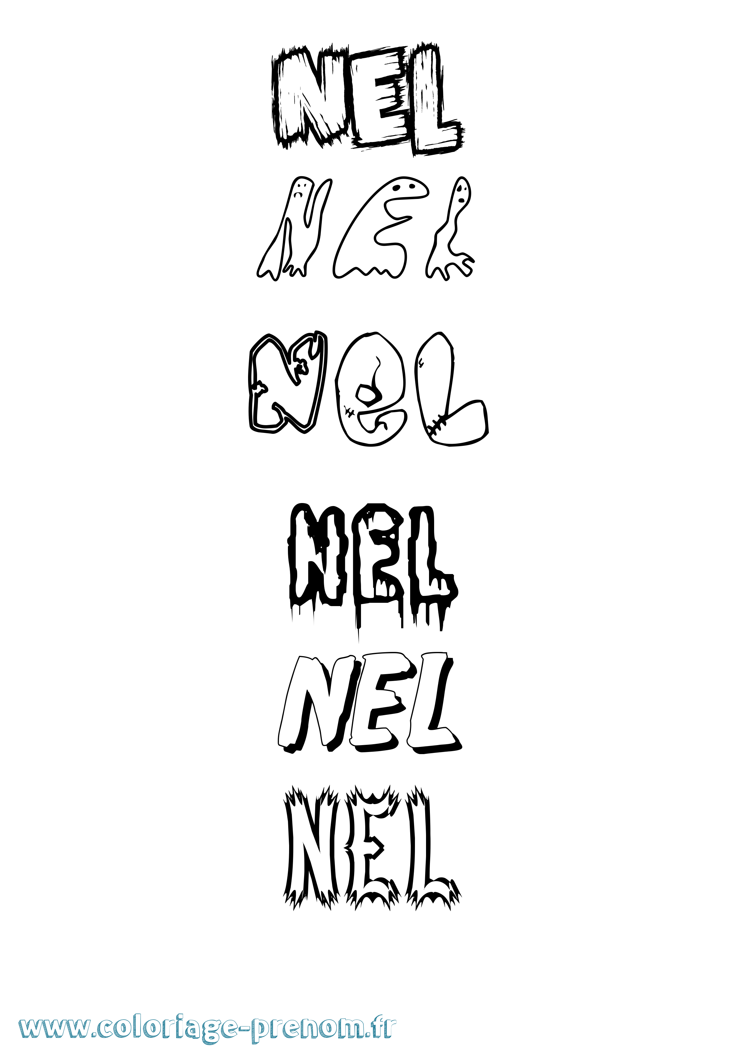 Coloriage Nel Frisson Coloriage prénom Nel Frisson