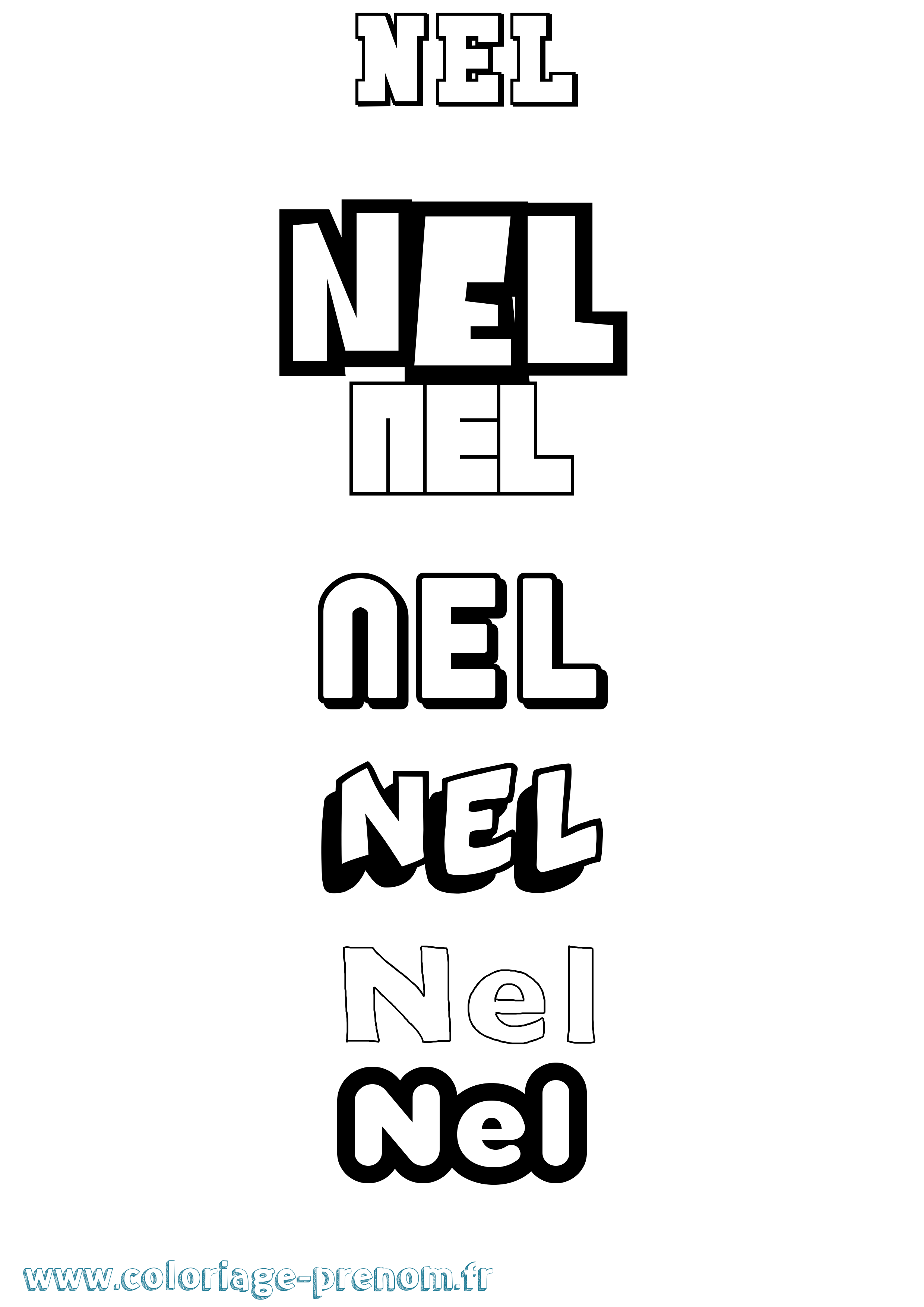 Coloriage Nel Simple Coloriage prénom Nel Simple