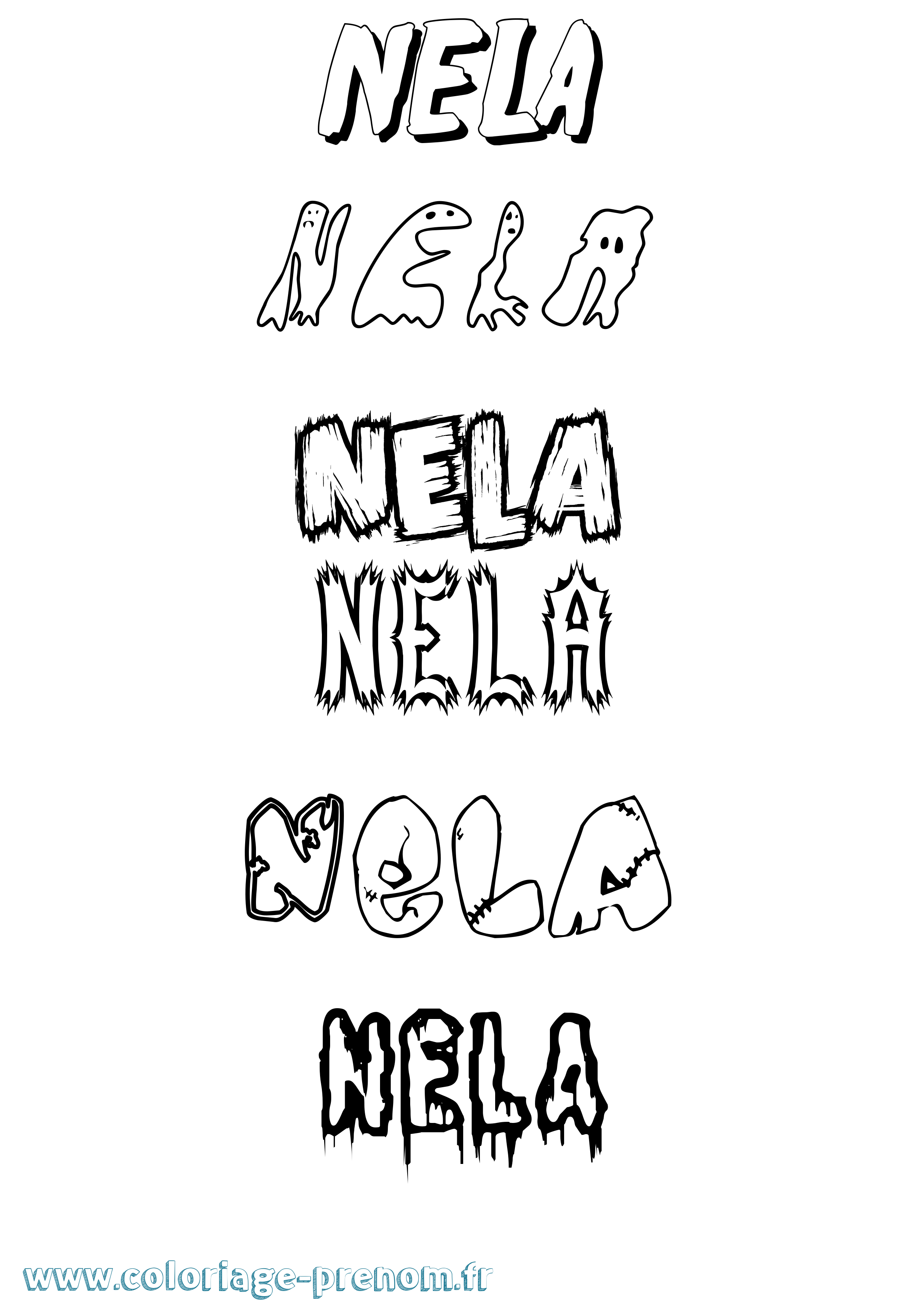 Coloriage Nela Frisson Coloriage prénom Nela Frisson