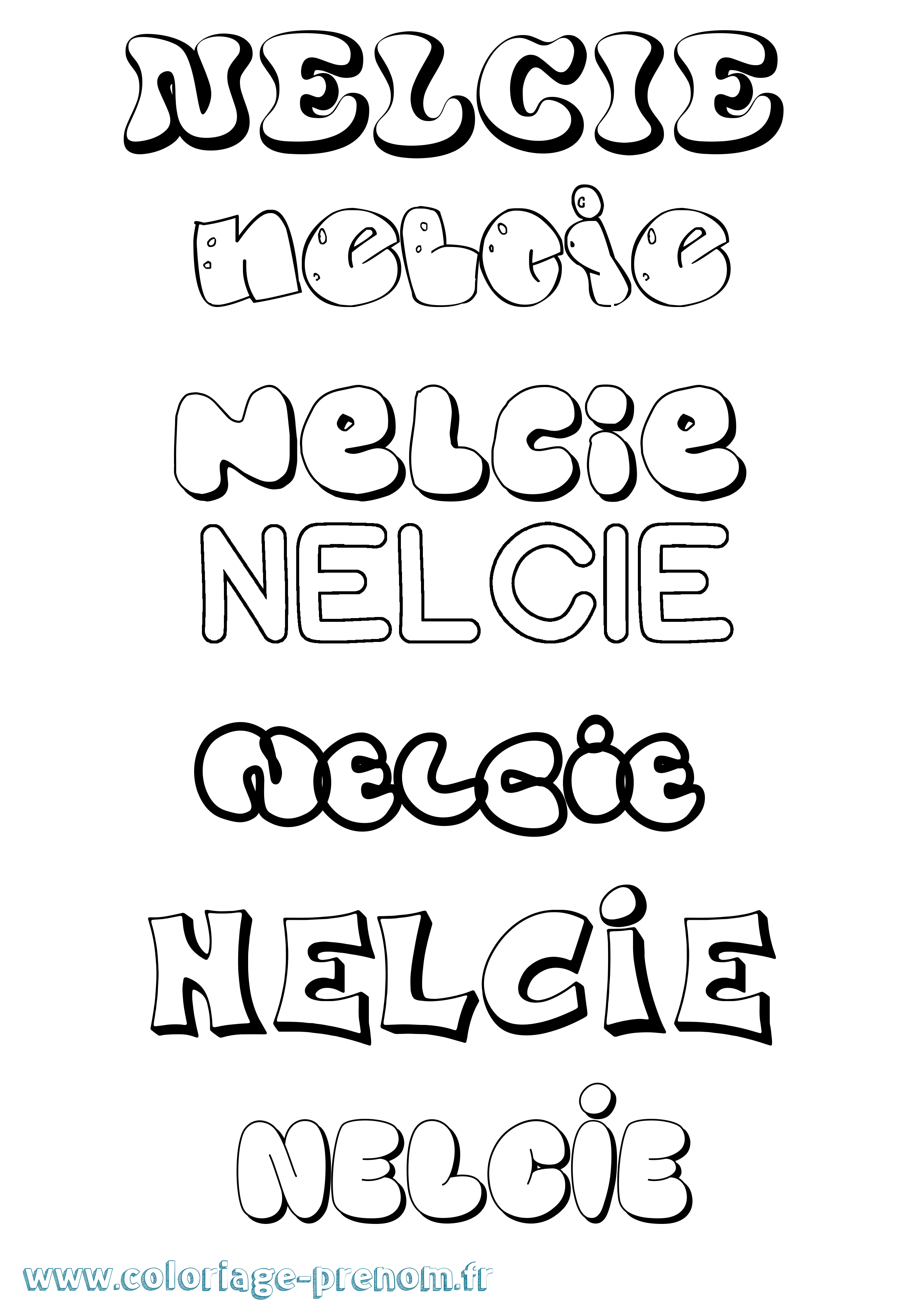 Coloriage Nelcie Bubble Coloriage prénom Nelcie Bubble