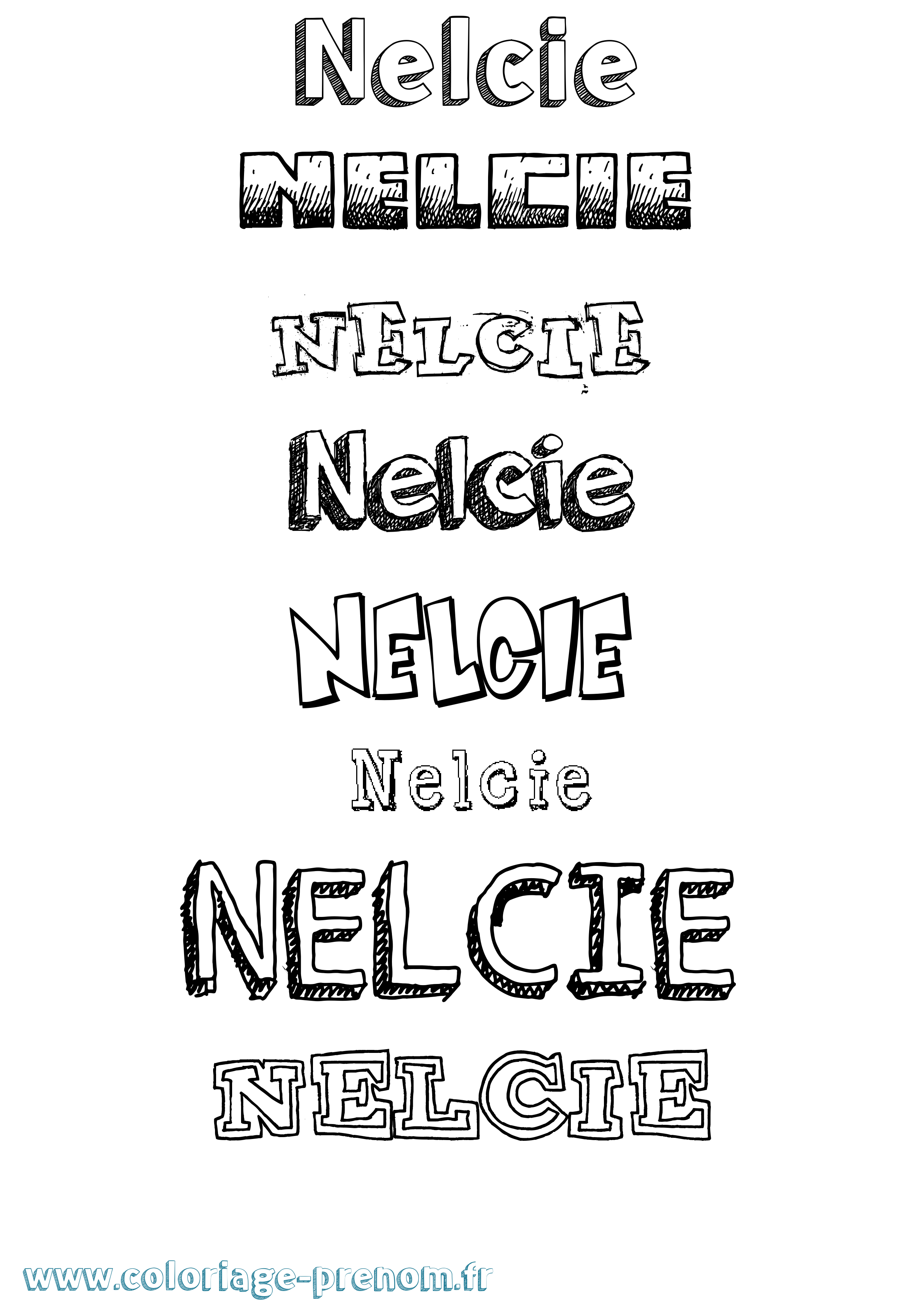 Coloriage Nelcie Dessiné Coloriage prénom Nelcie Dessiné