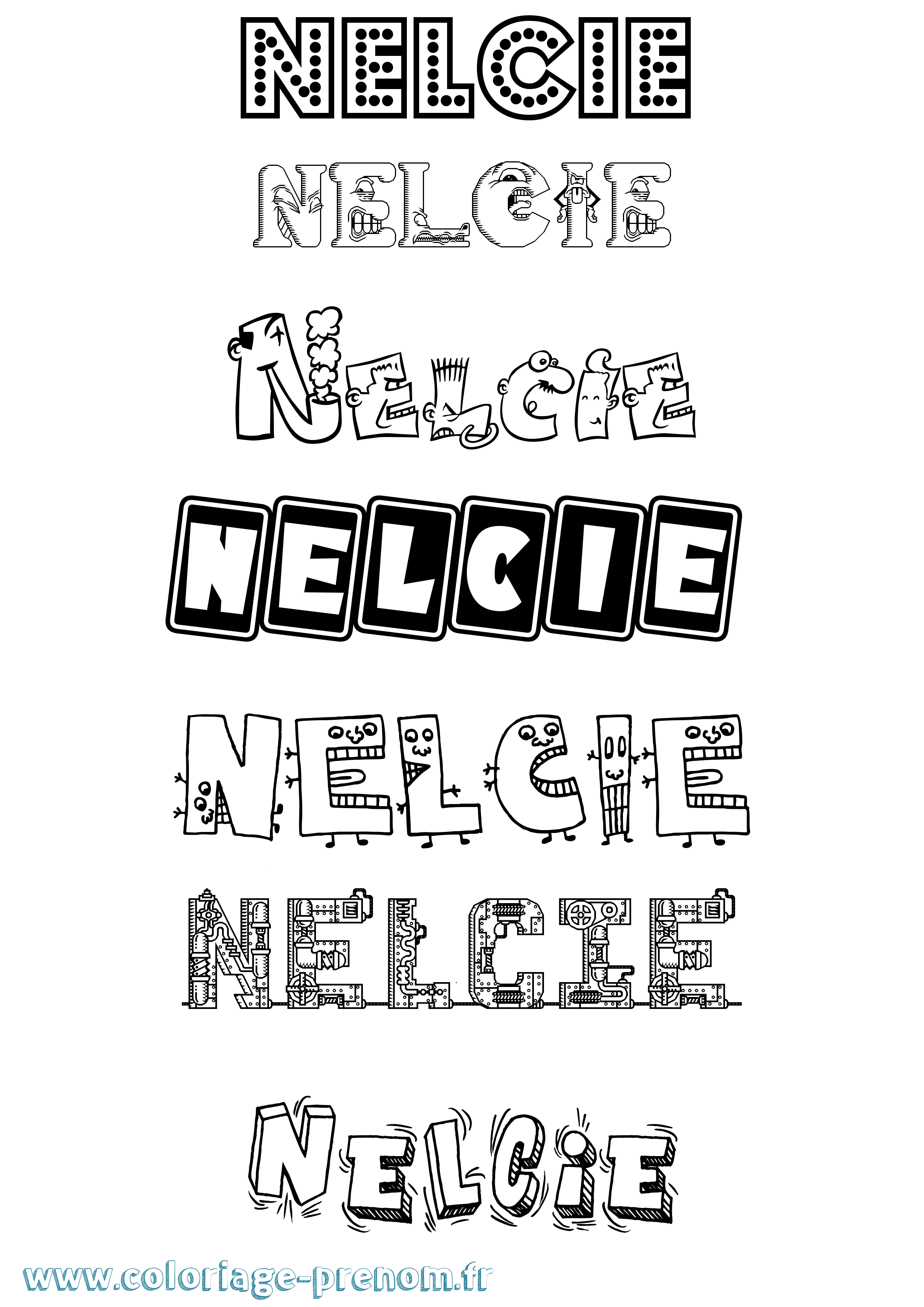 Coloriage Nelcie Fun Coloriage prénom Nelcie Fun