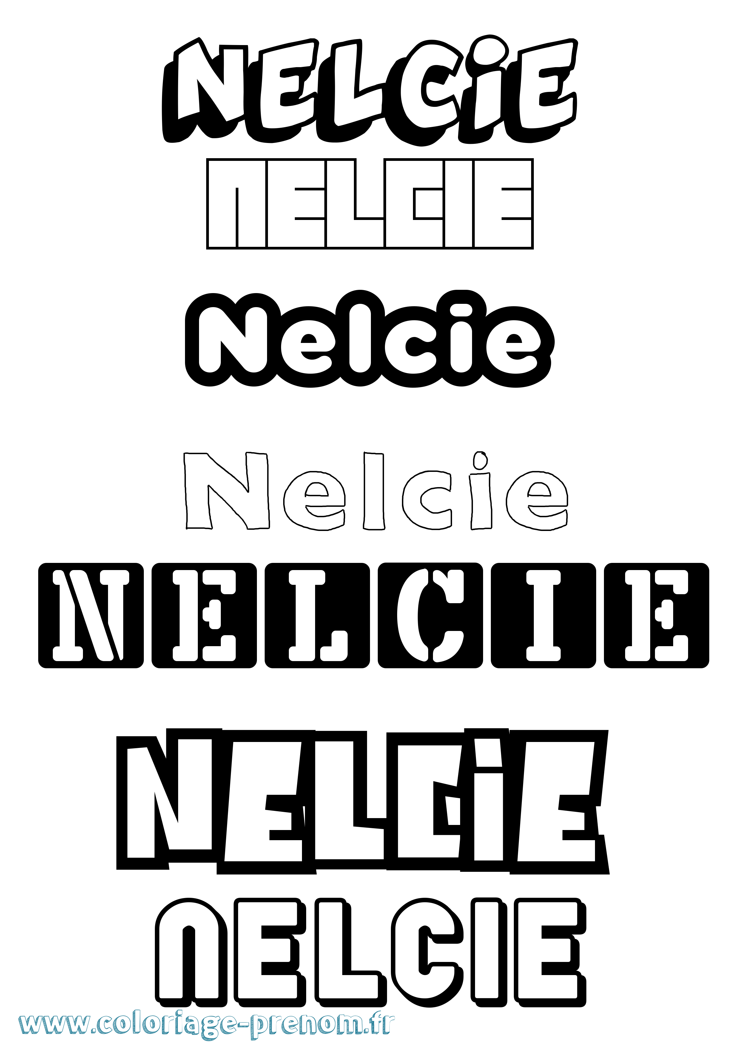 Coloriage Nelcie Simple Coloriage prénom Nelcie Simple