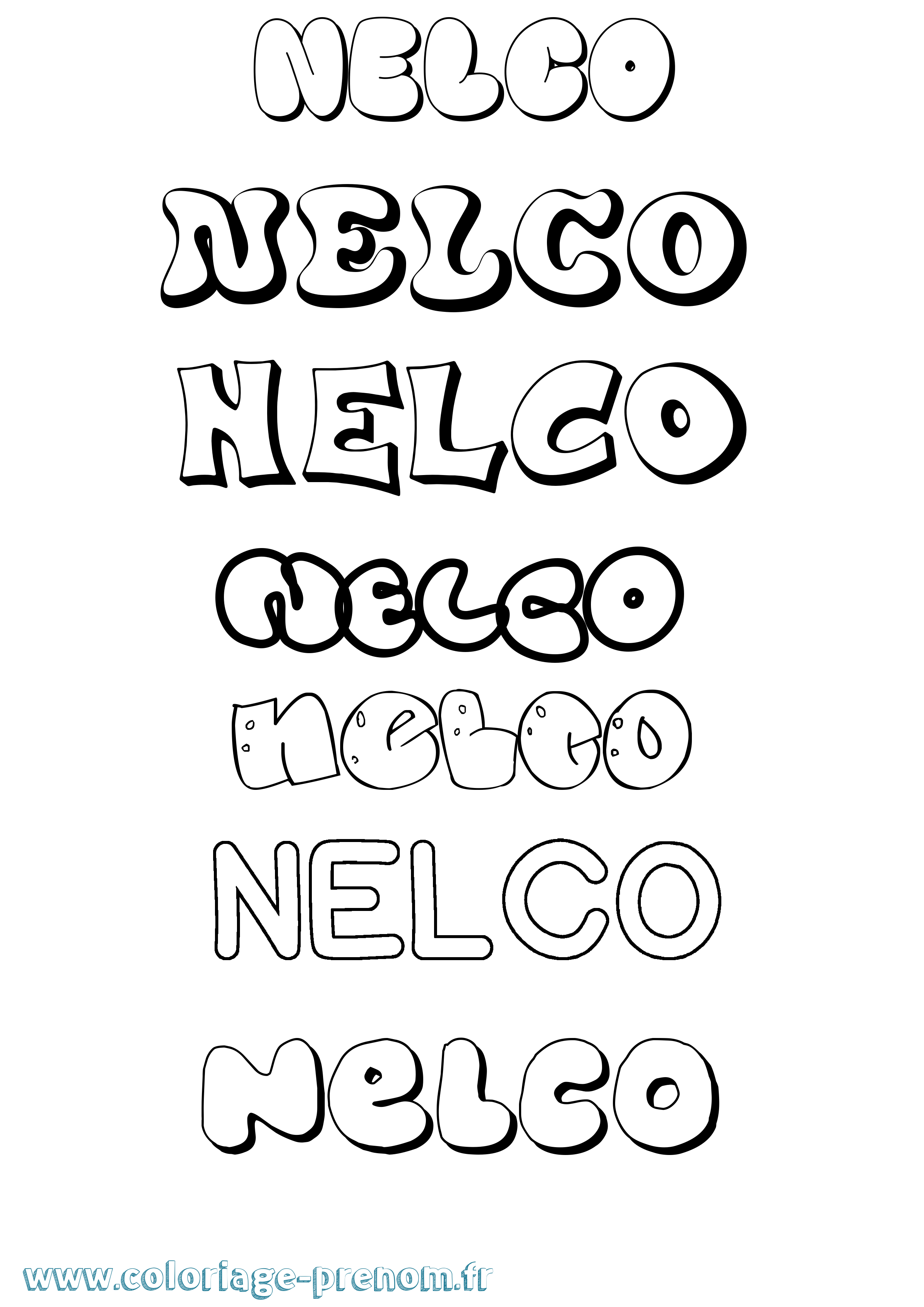 Coloriage Nelco Bubble Coloriage prénom Nelco Bubble