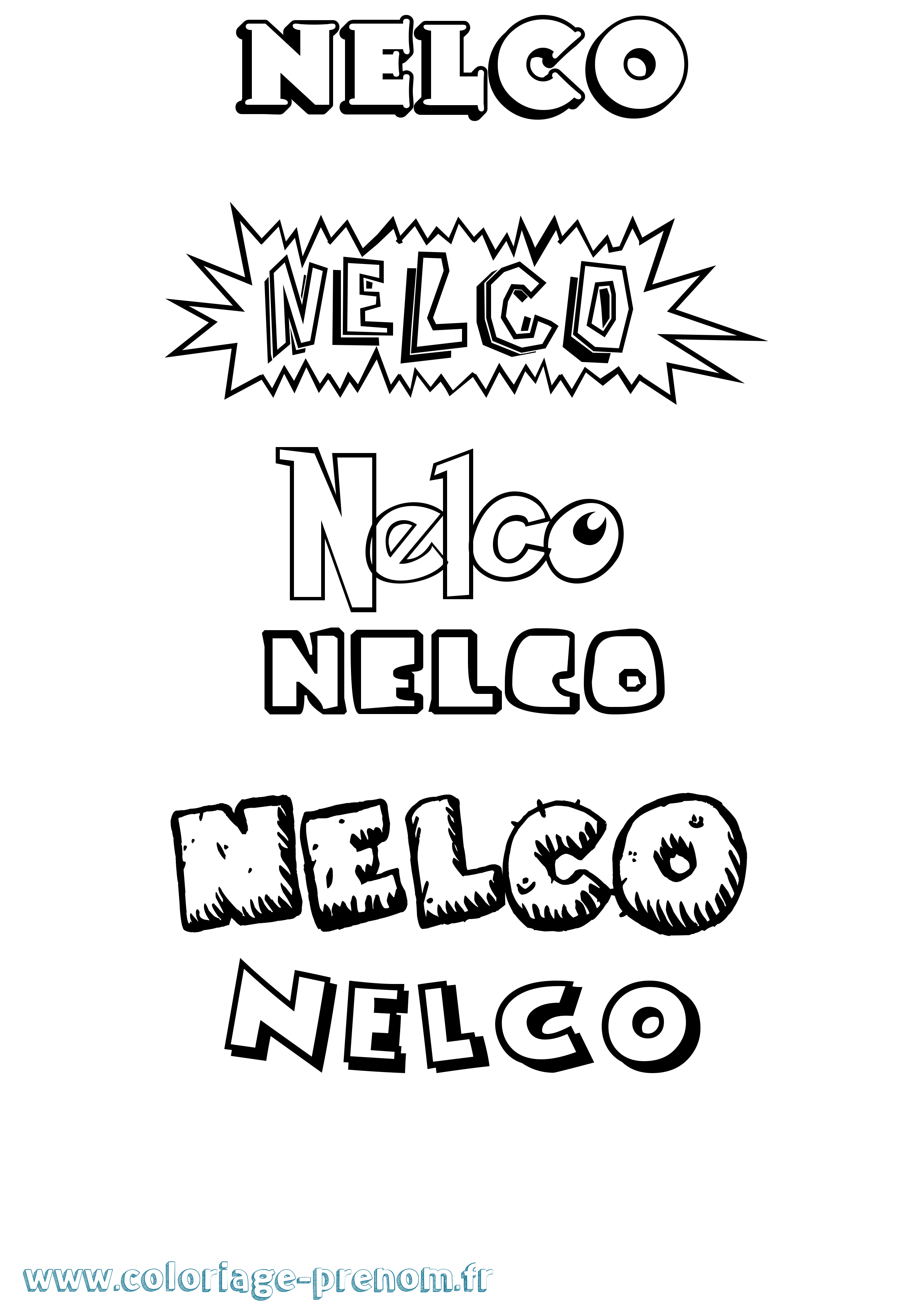 Coloriage Nelco Dessin Animé Coloriage prénom Nelco Dessin Animé