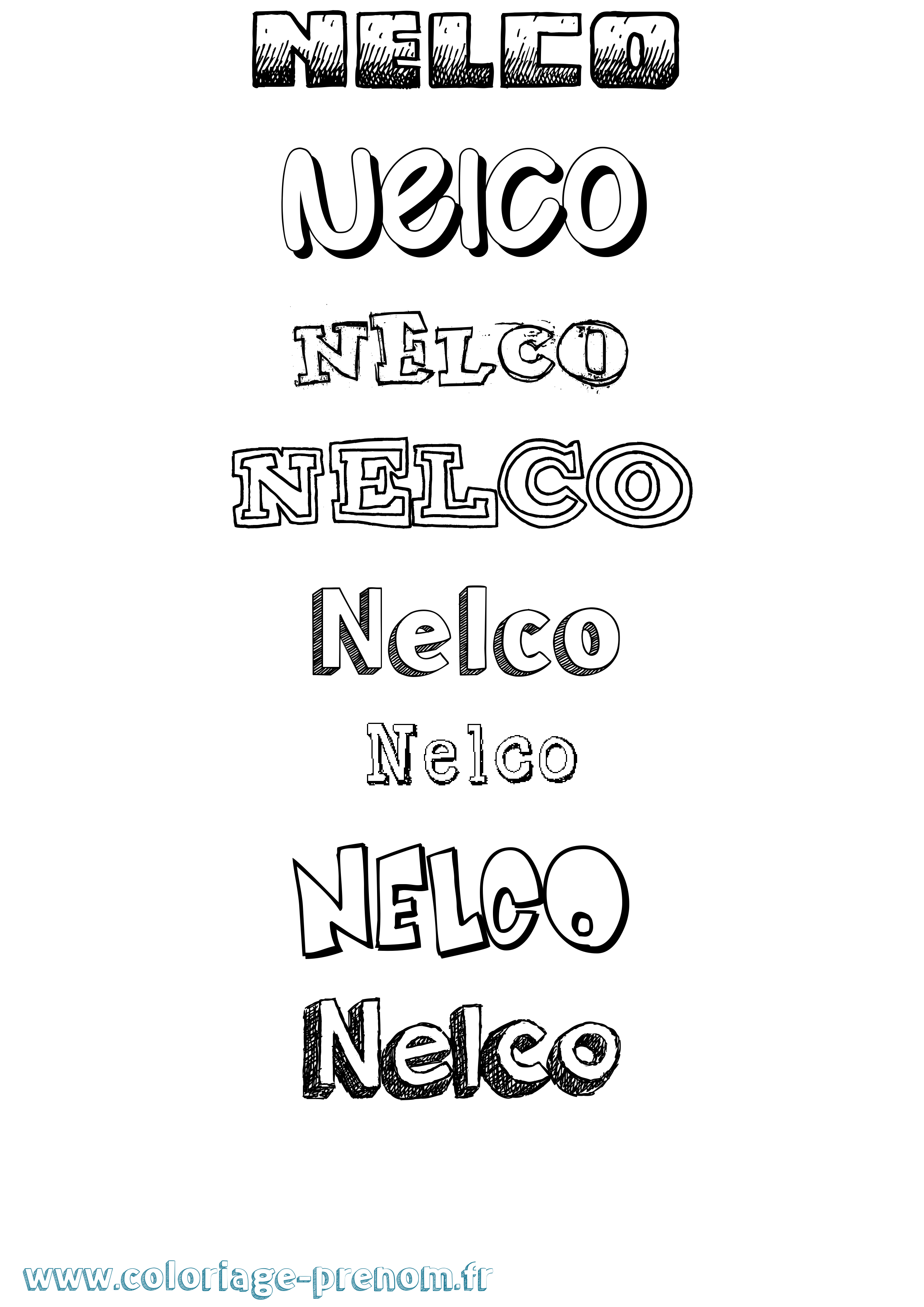 Coloriage Nelco Dessiné Coloriage prénom Nelco Dessiné