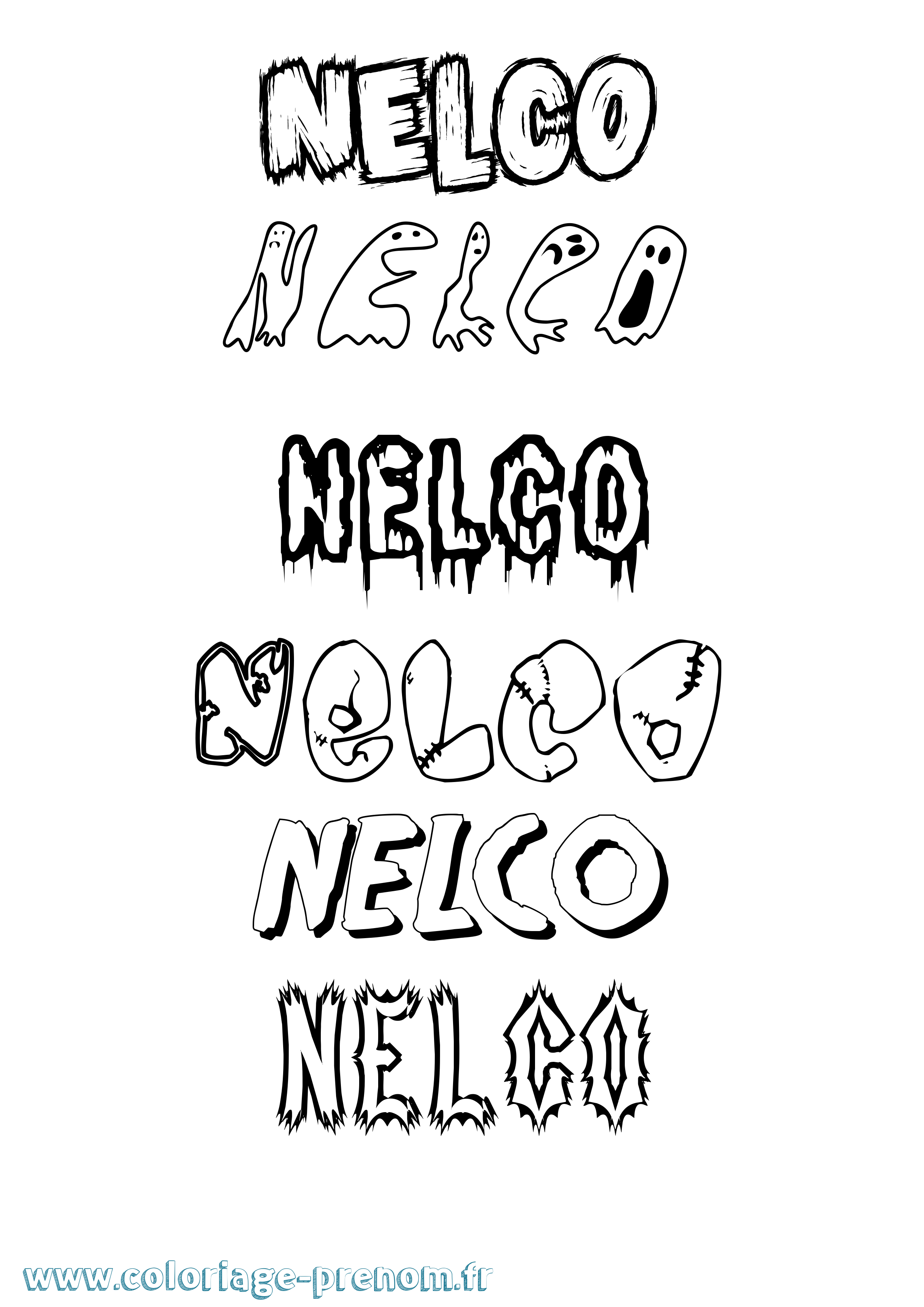 Coloriage Nelco Frisson Coloriage prénom Nelco Frisson