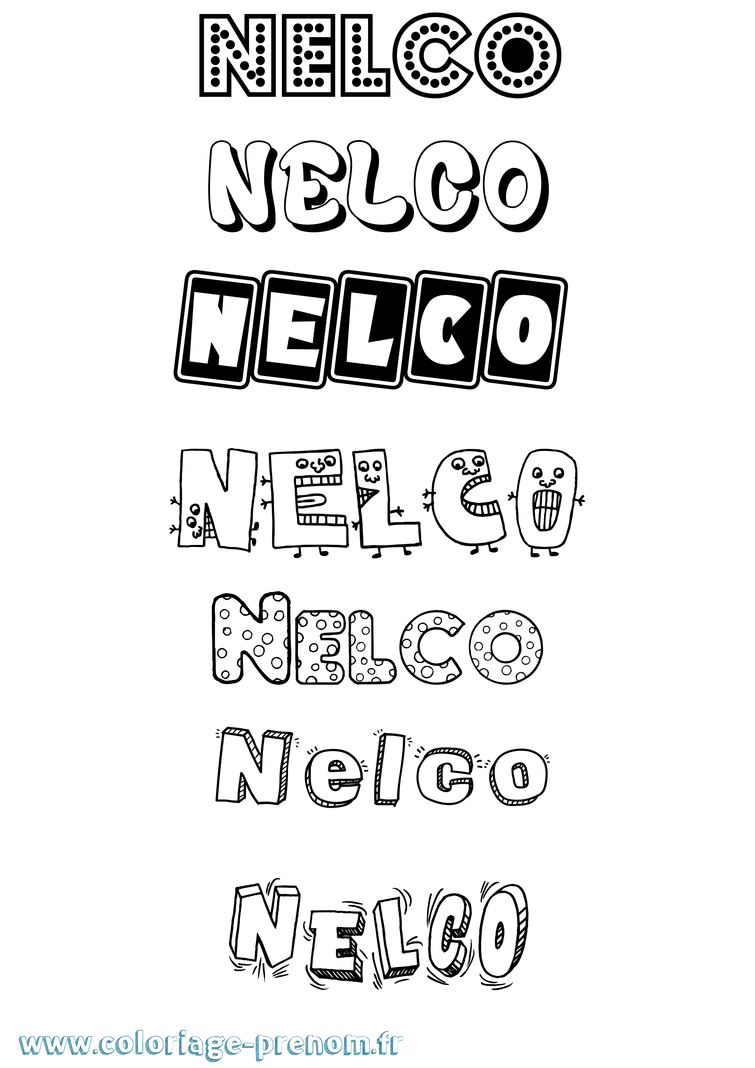 Coloriage Nelco Fun Coloriage prénom Nelco Fun