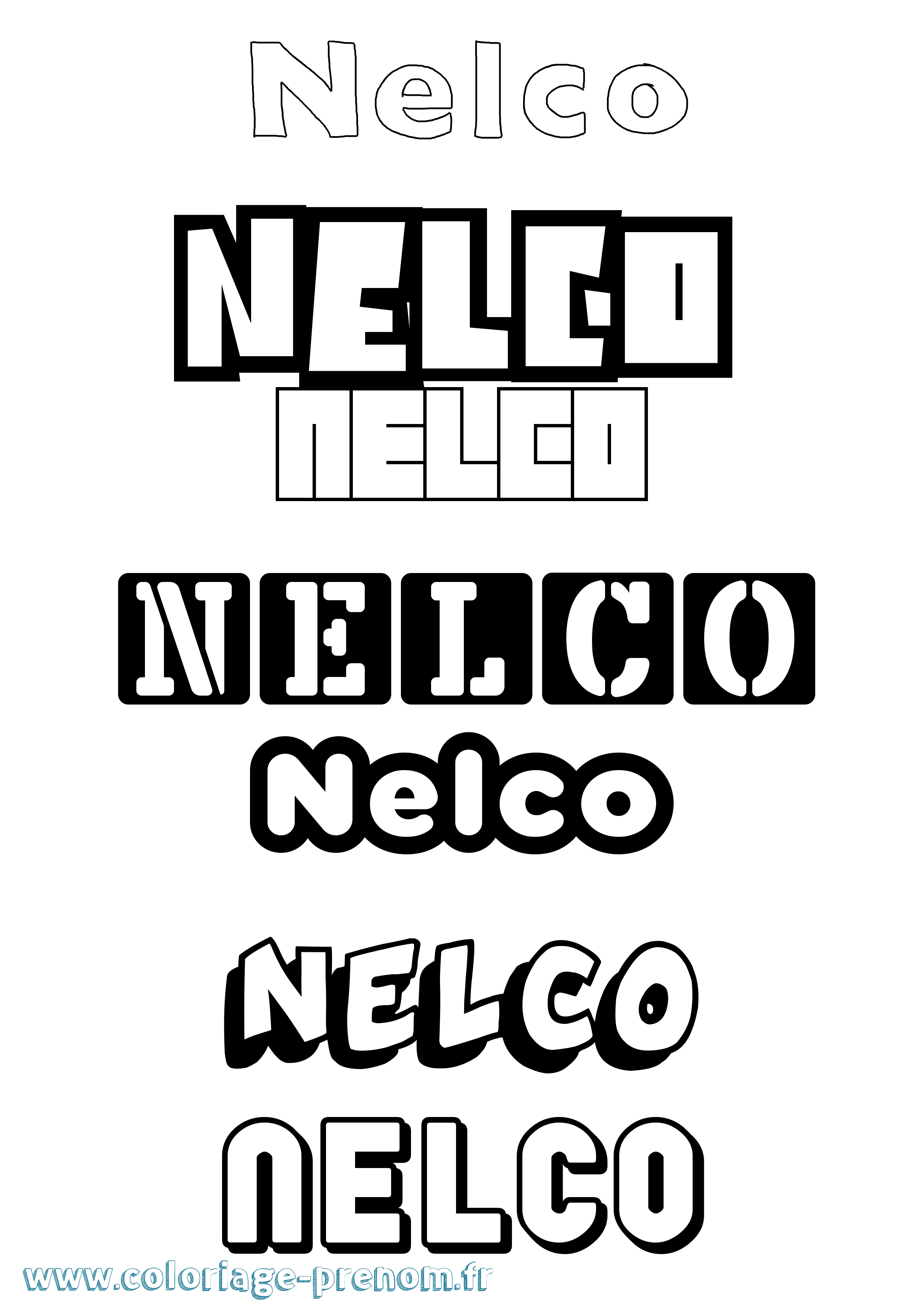 Coloriage Nelco Simple Coloriage prénom Nelco Simple