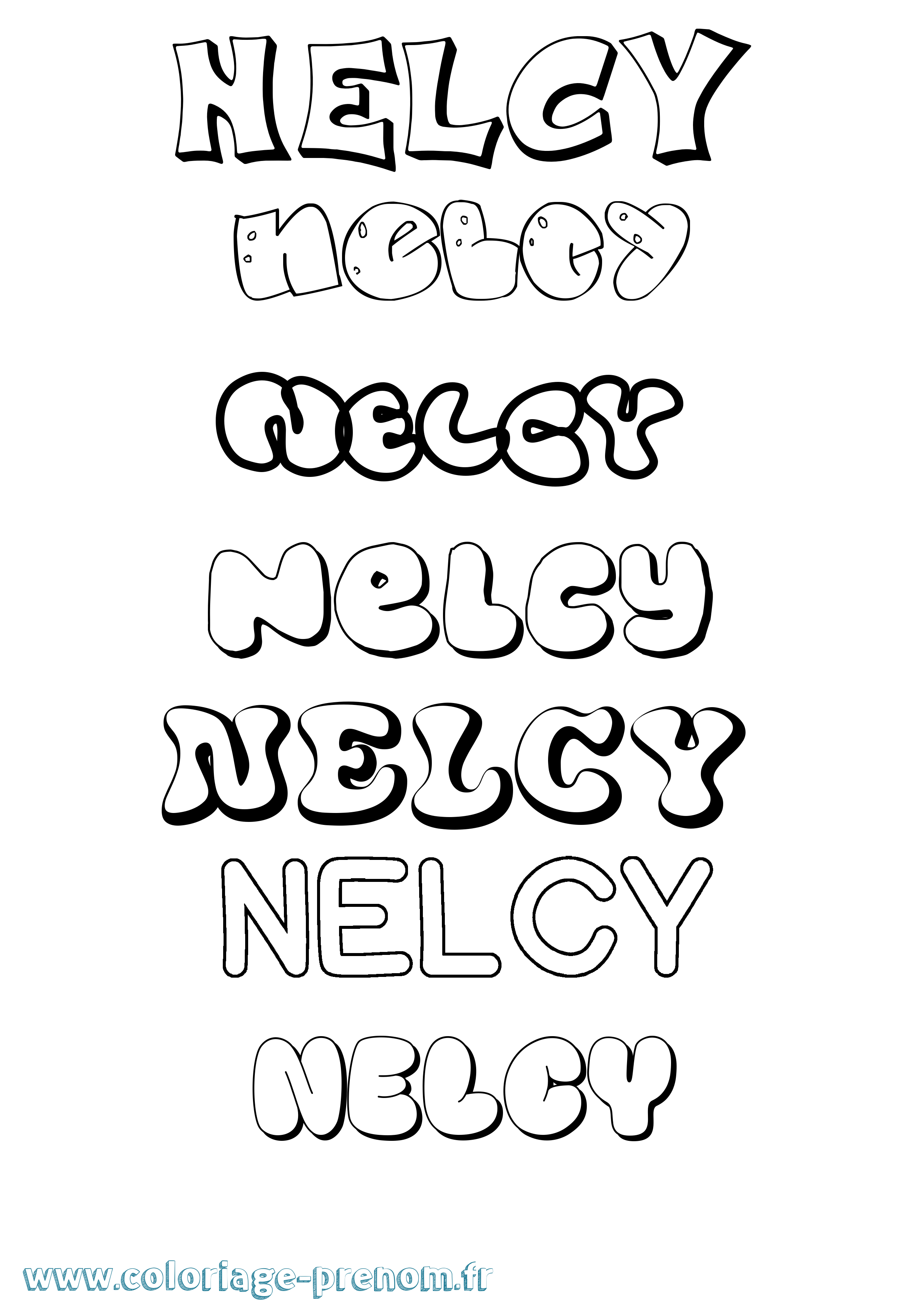 Coloriage Nelcy Bubble Coloriage prénom Nelcy Bubble
