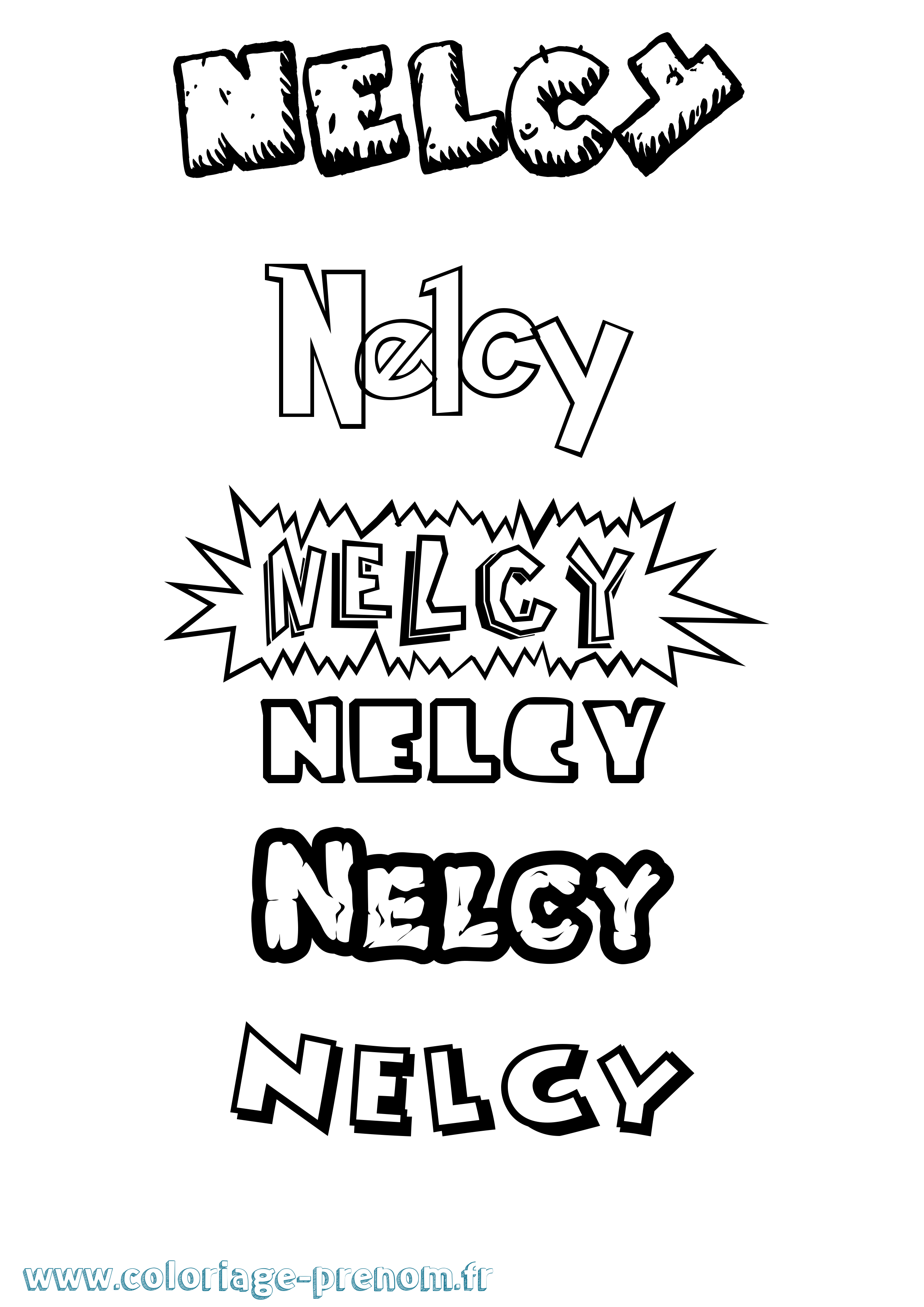 Coloriage Nelcy Dessin Animé Coloriage prénom Nelcy Dessin Animé