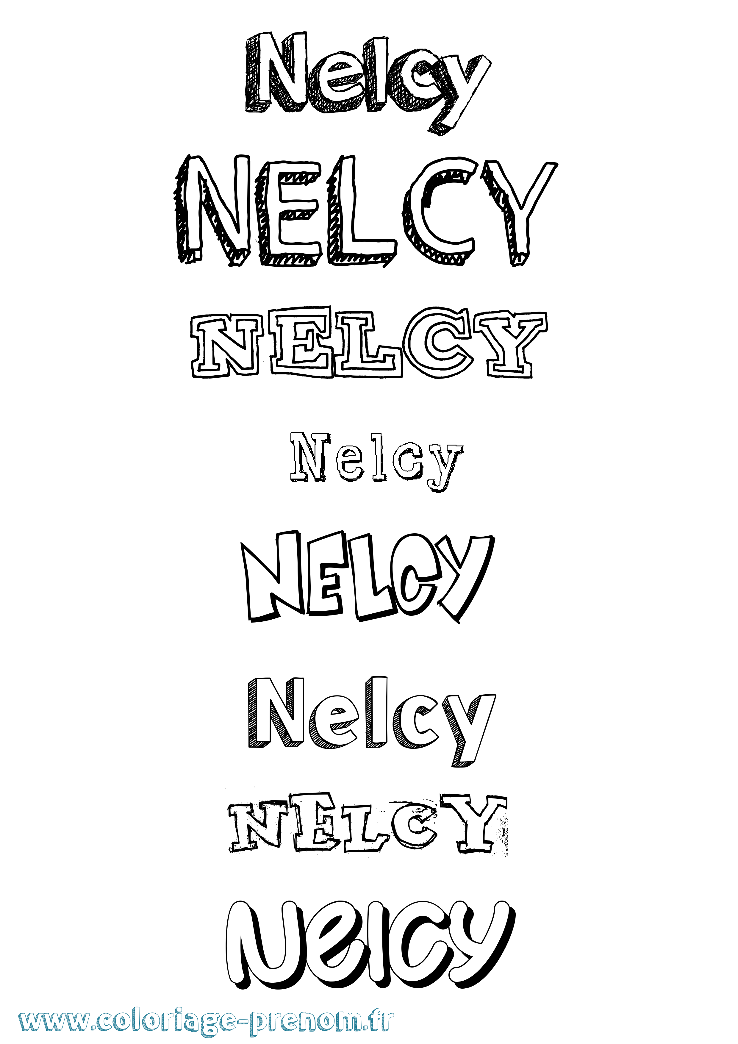 Coloriage Nelcy Dessiné Coloriage prénom Nelcy Dessiné