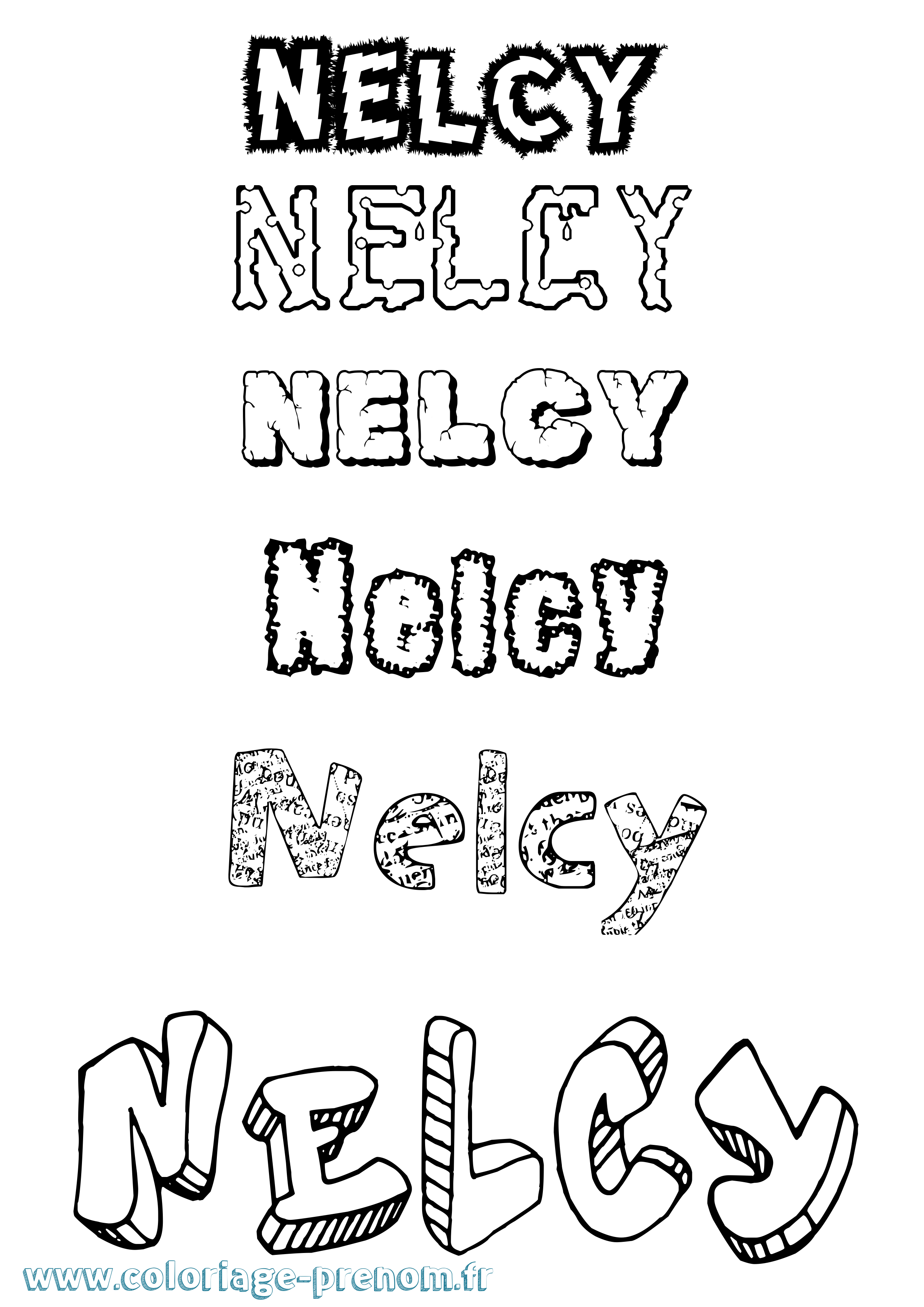 Coloriage Nelcy Destructuré Coloriage prénom Nelcy Destructuré