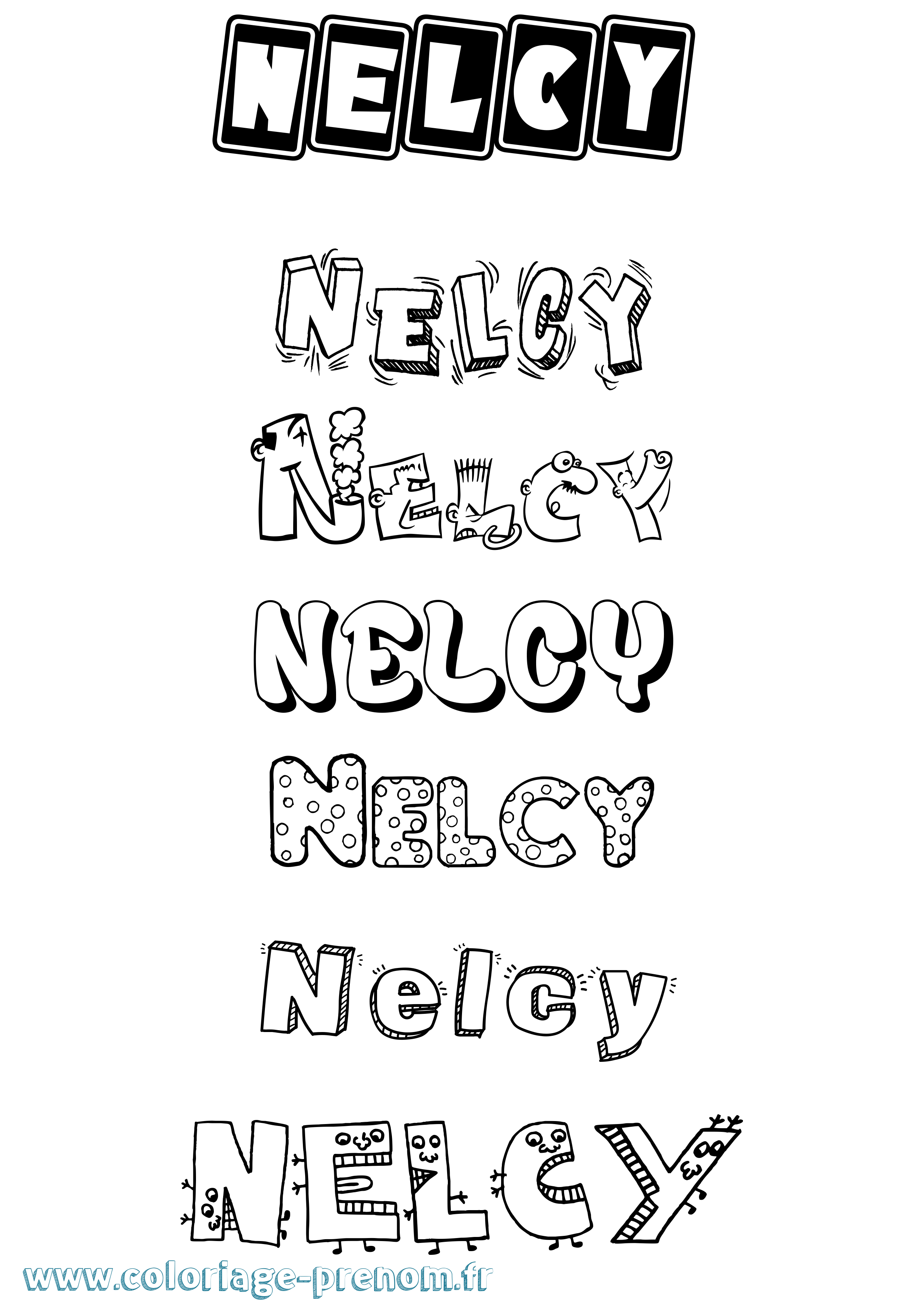 Coloriage Nelcy Fun Coloriage prénom Nelcy Fun