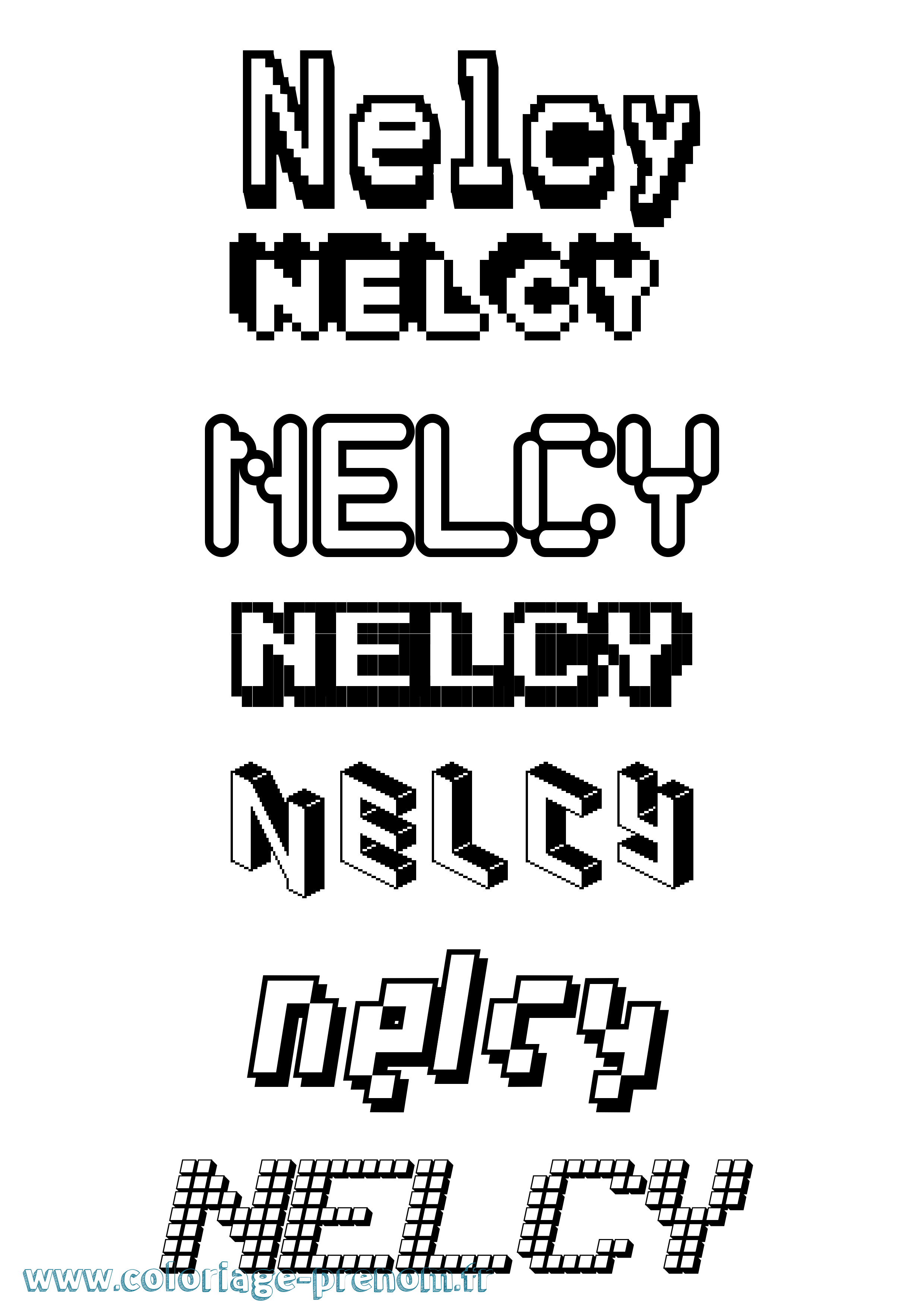 Coloriage Nelcy Pixel Coloriage prénom Nelcy Pixel
