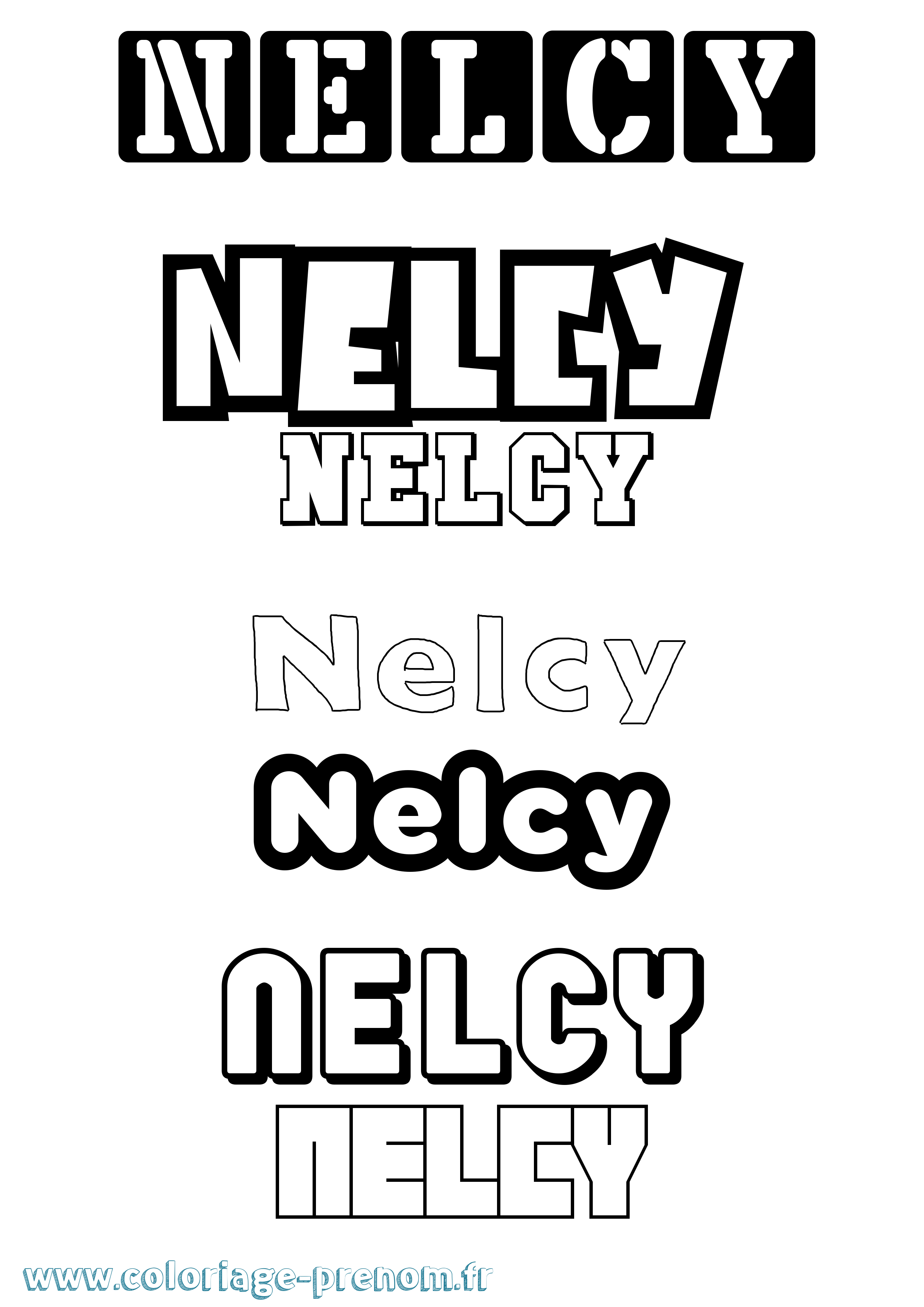 Coloriage Nelcy Simple Coloriage prénom Nelcy Simple