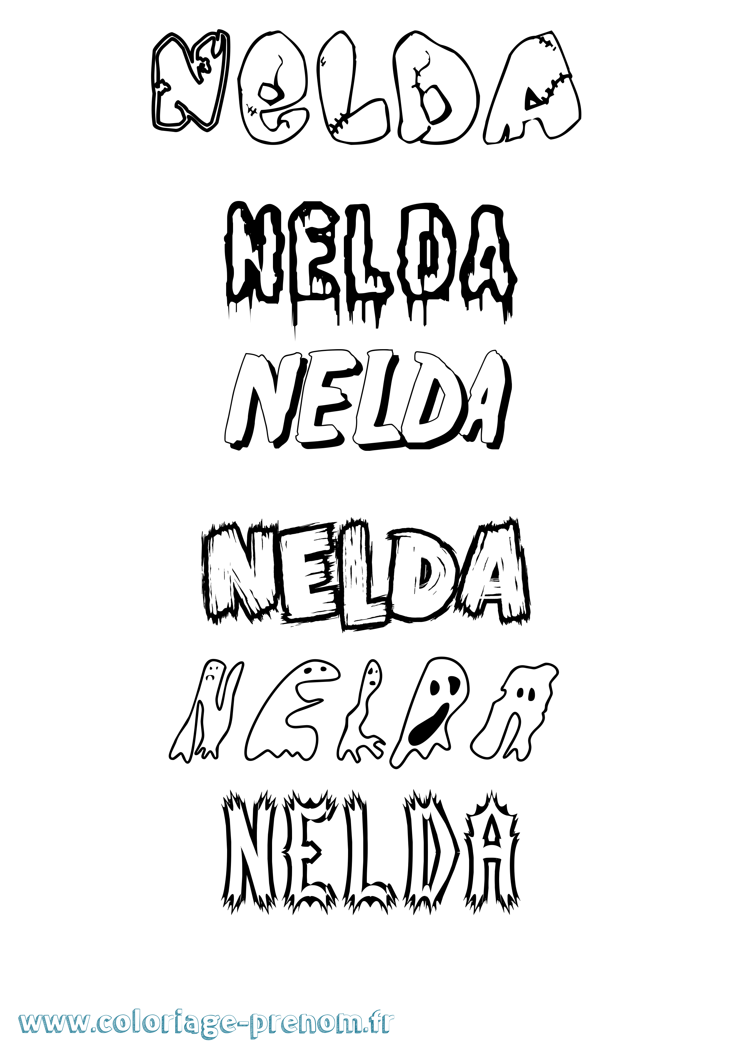 Coloriage Nelda Frisson Coloriage prénom Nelda Frisson