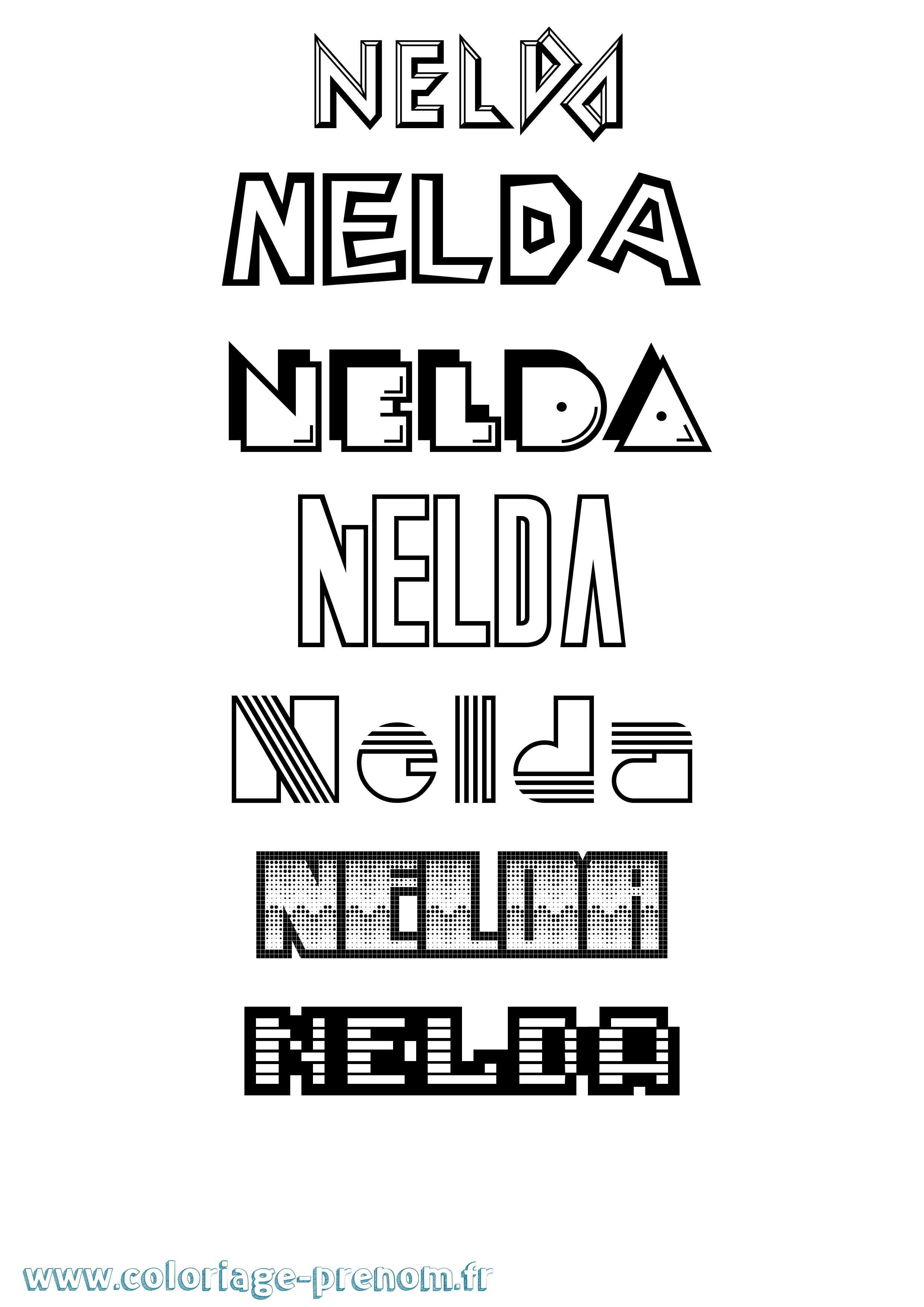 Coloriage Nelda Jeux Vidéos Coloriage prénom Nelda Jeux Vidéos