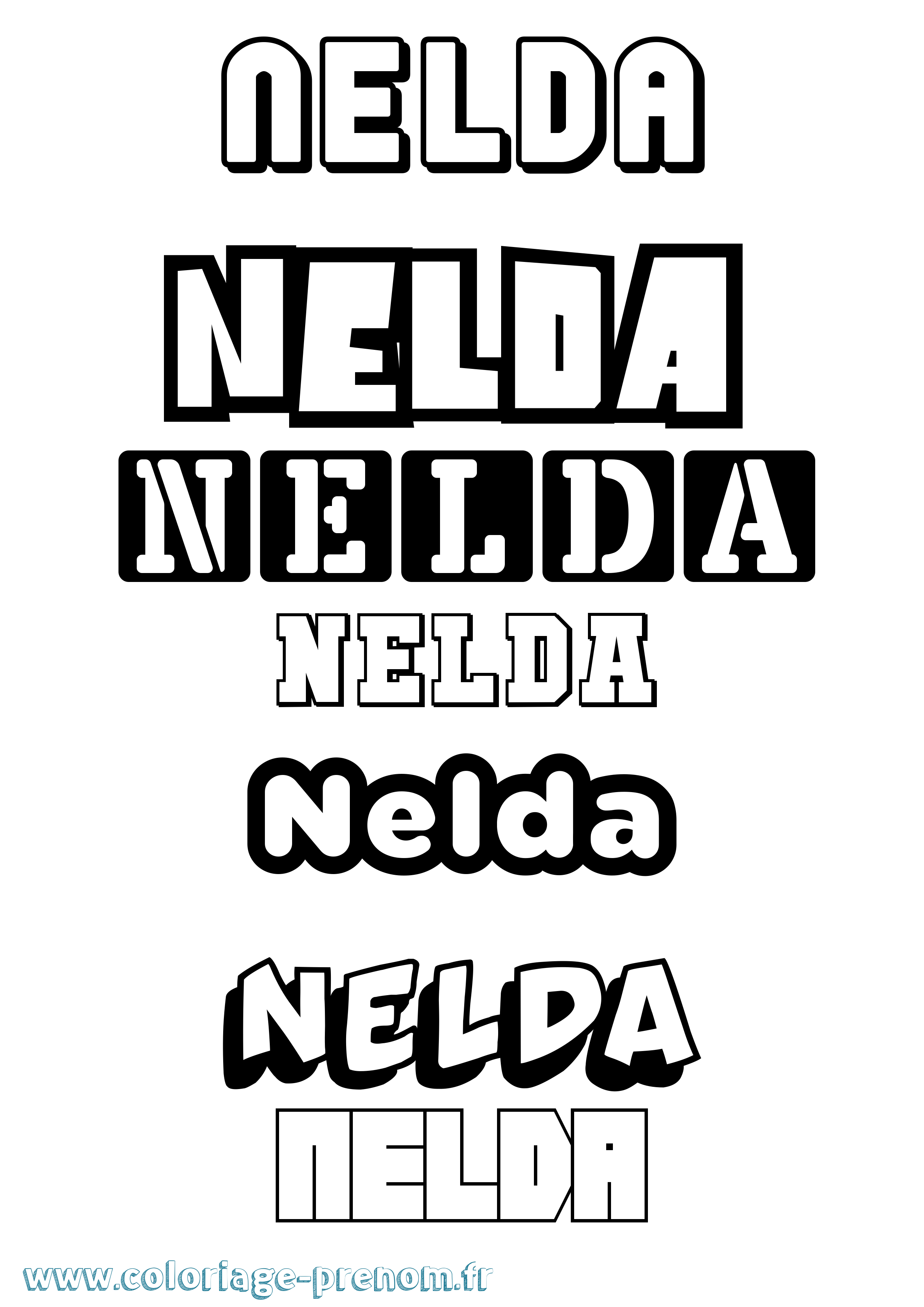 Coloriage Nelda Simple Coloriage prénom Nelda Simple