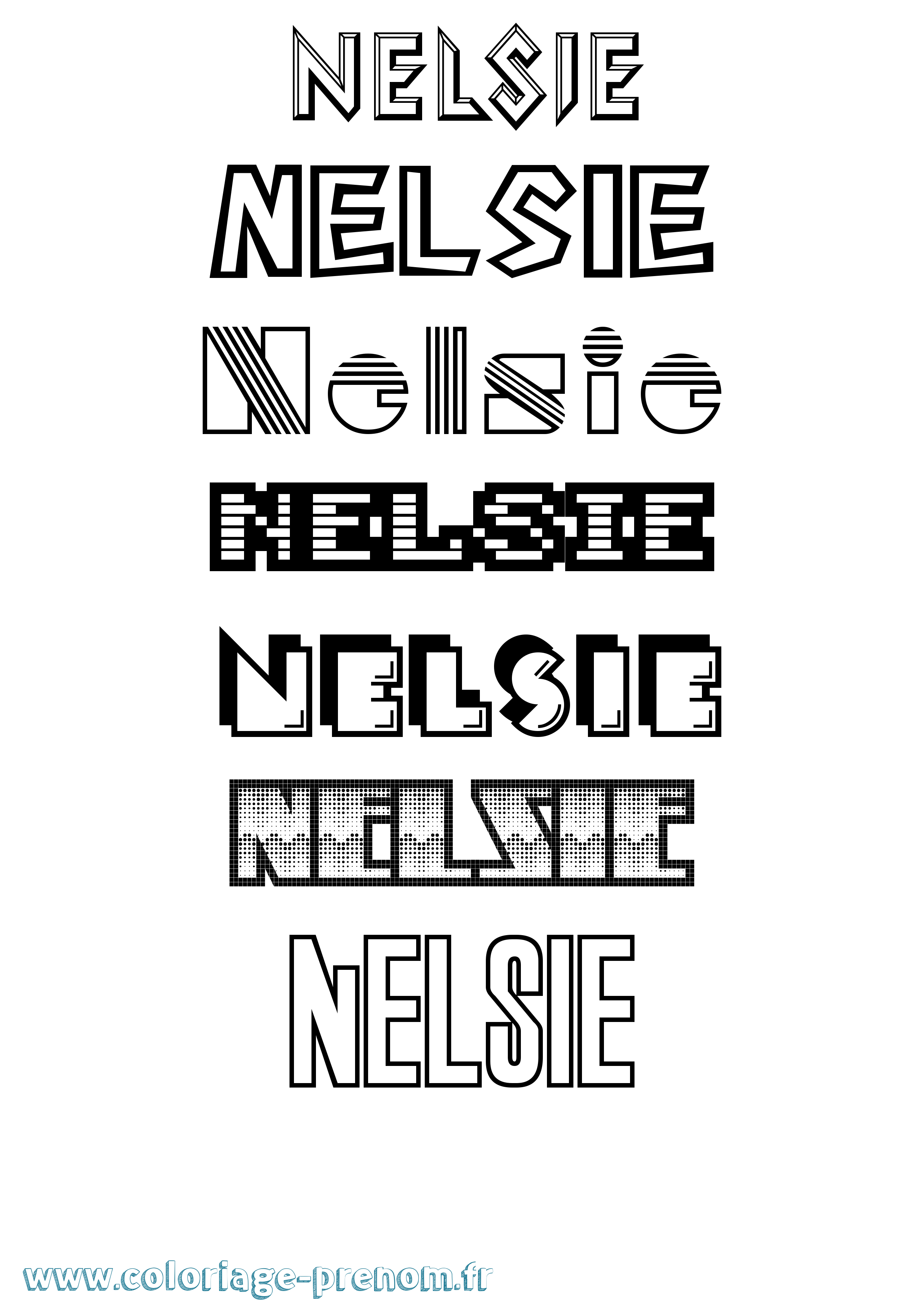 Coloriage Nelsie Jeux Vidéos Coloriage prénom Nelsie Jeux Vidéos