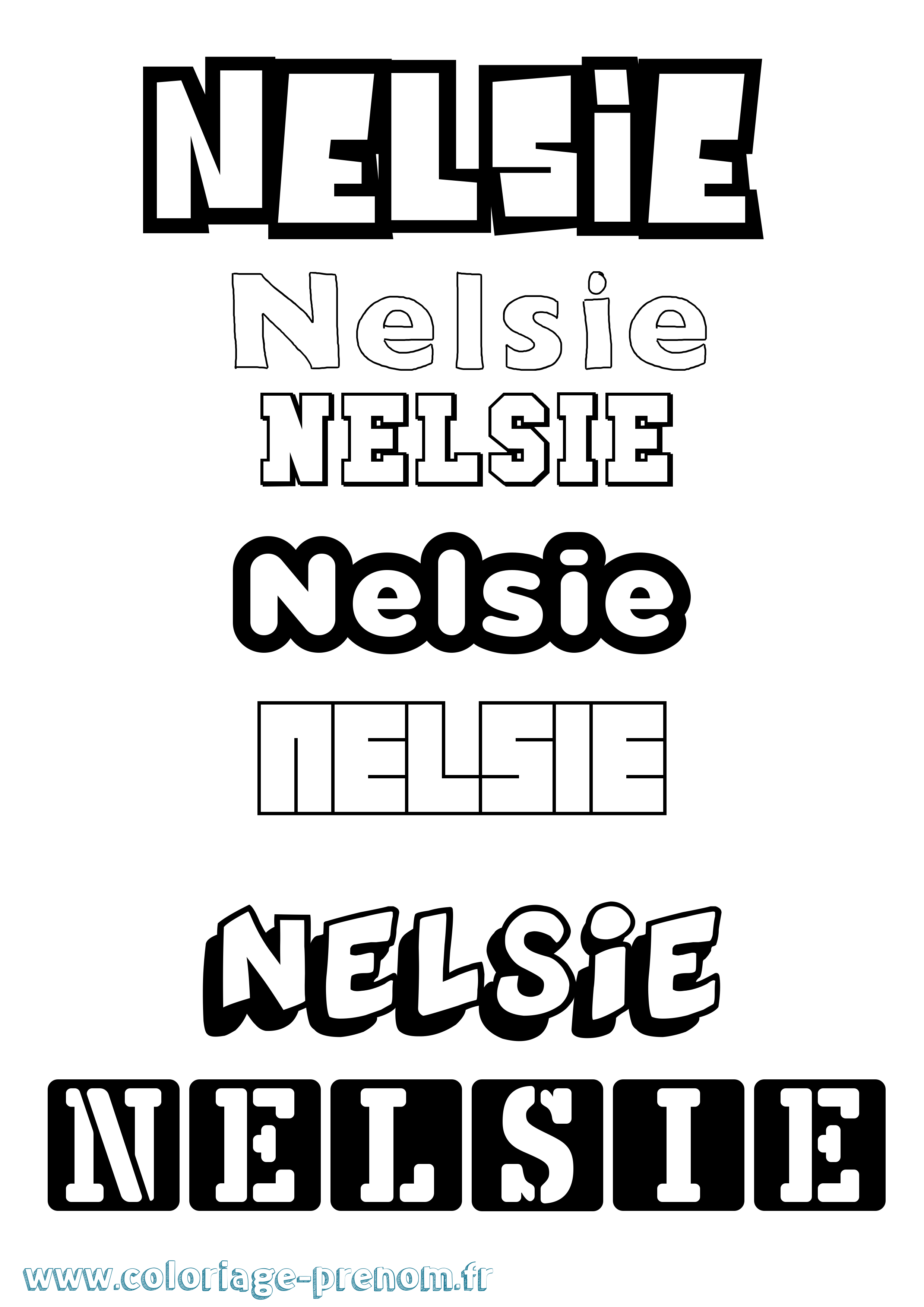 Coloriage Nelsie Simple Coloriage prénom Nelsie Simple