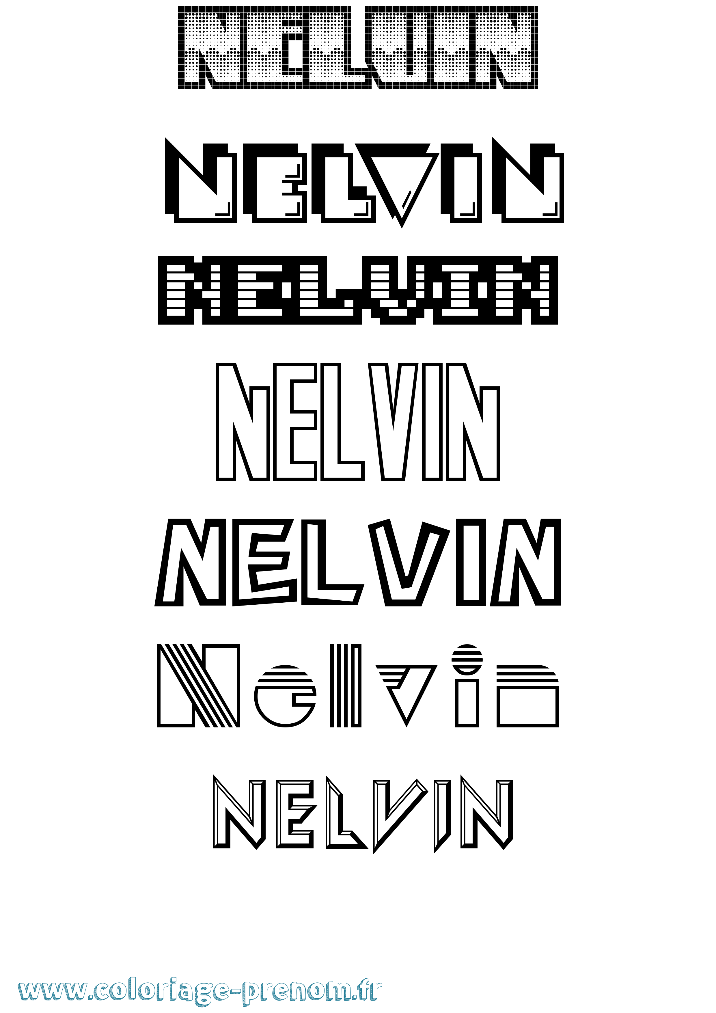 Coloriage Nelvin Jeux Vidéos Coloriage prénom Nelvin Jeux Vidéos