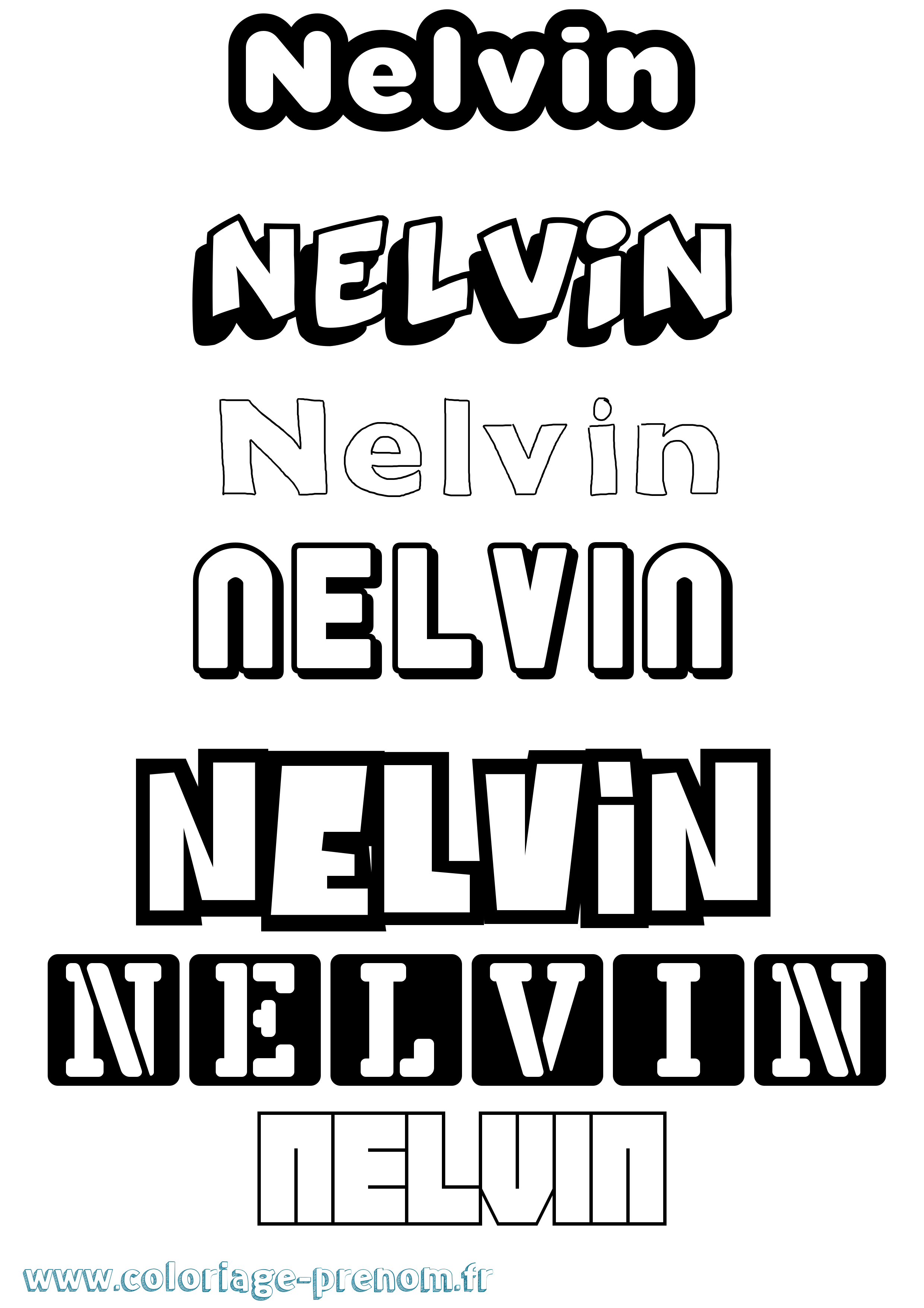 Coloriage Nelvin Simple Coloriage prénom Nelvin Simple