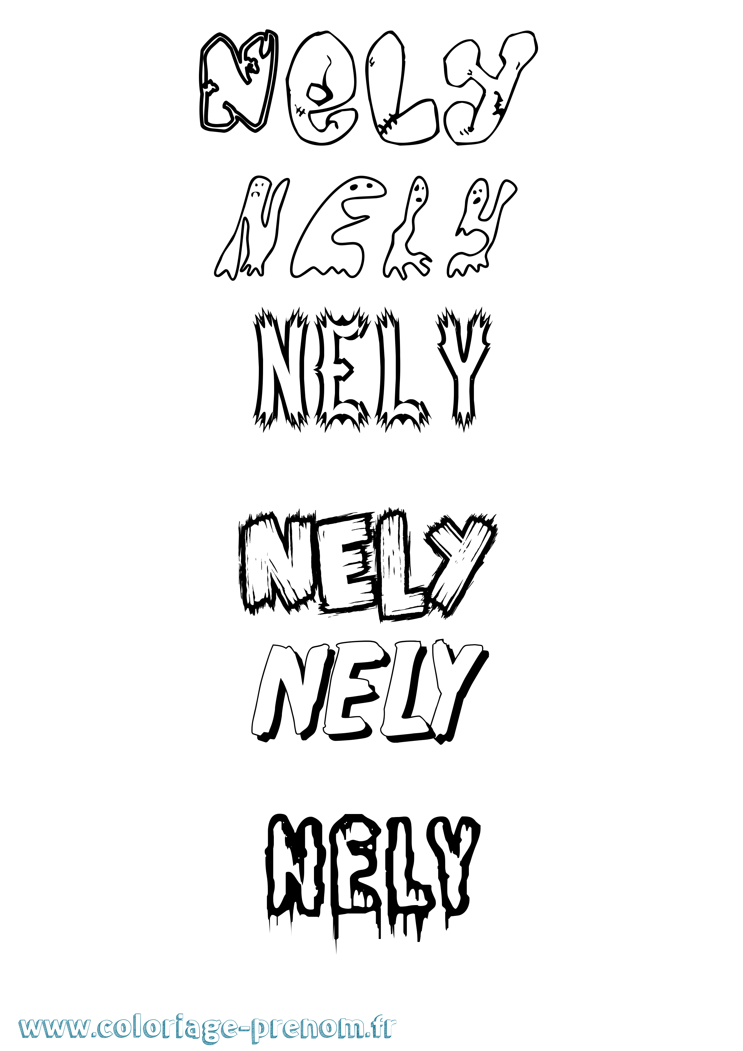 Coloriage Nely Frisson Coloriage prénom Nely Frisson