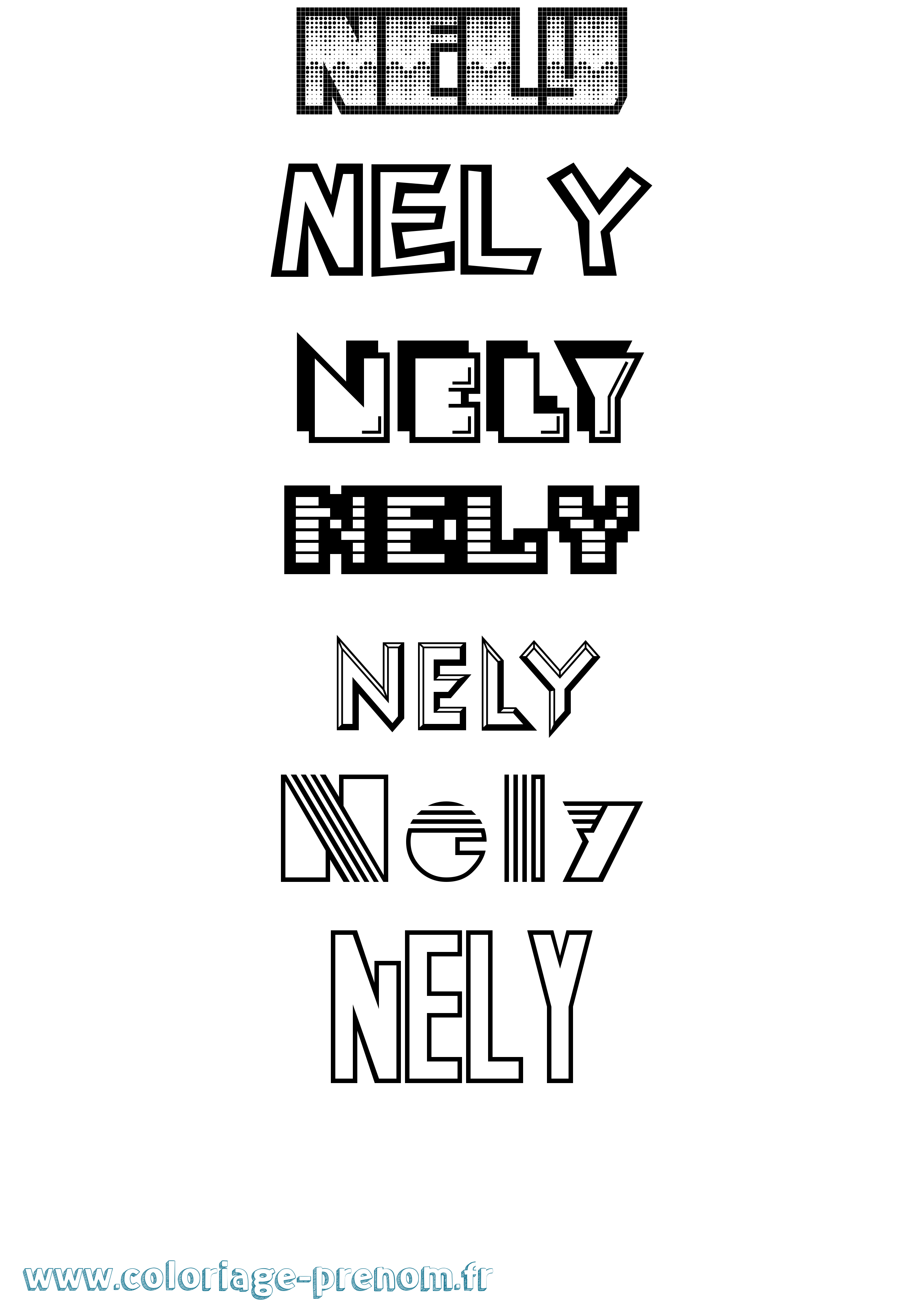 Coloriage Nely Jeux Vidéos Coloriage prénom Nely Jeux Vidéos