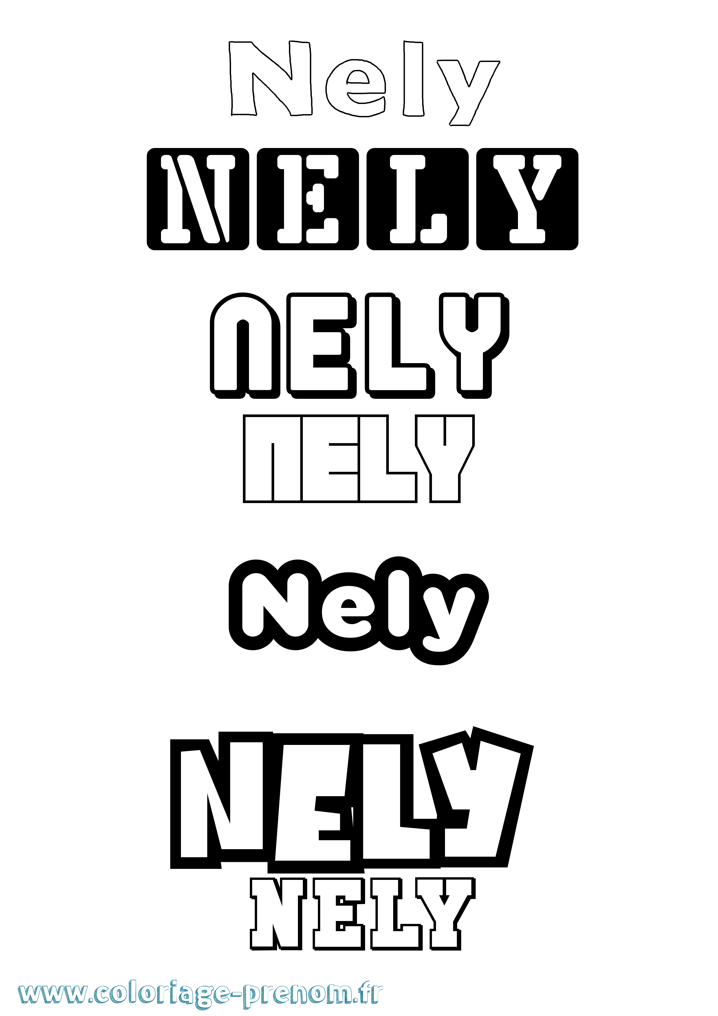Coloriage Nely Simple Coloriage prénom Nely Simple