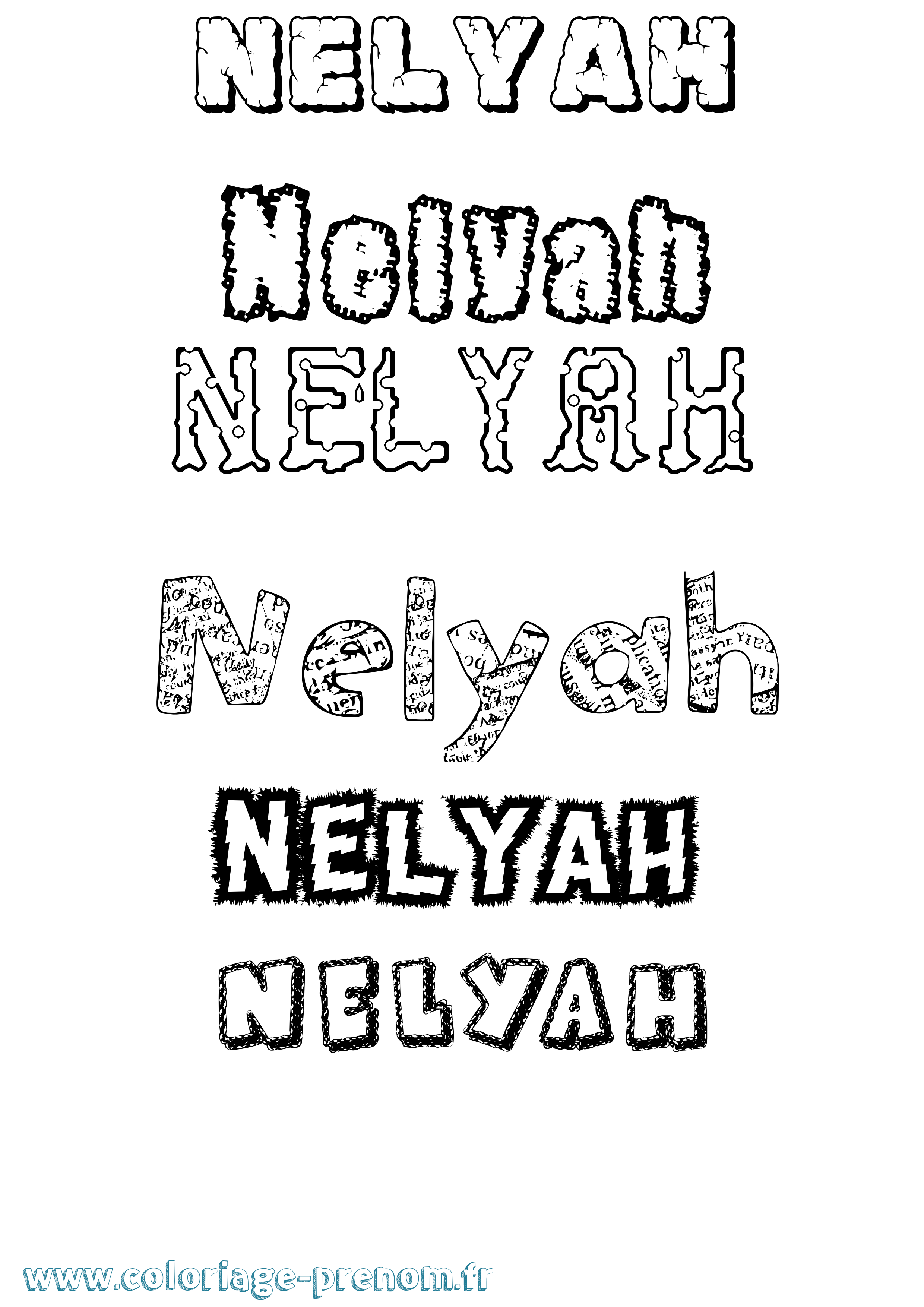 Coloriage Nelyah Destructuré Coloriage prénom Nelyah Destructuré