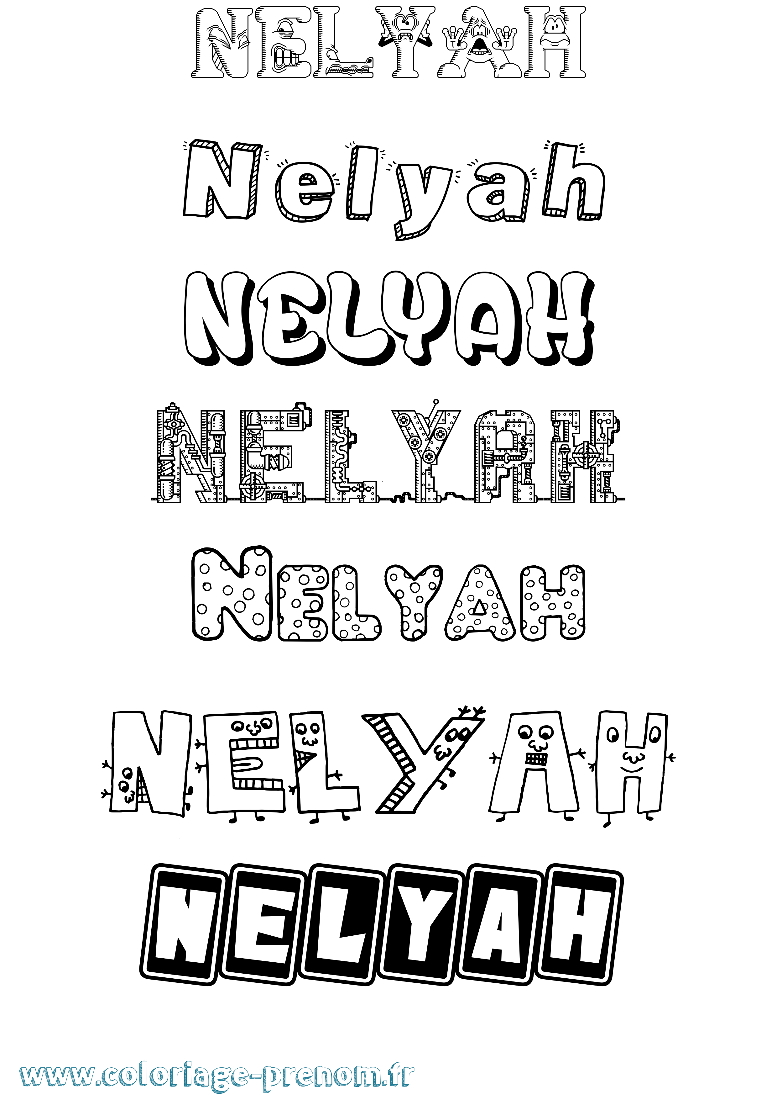 Coloriage Nelyah Fun Coloriage prénom Nelyah Fun