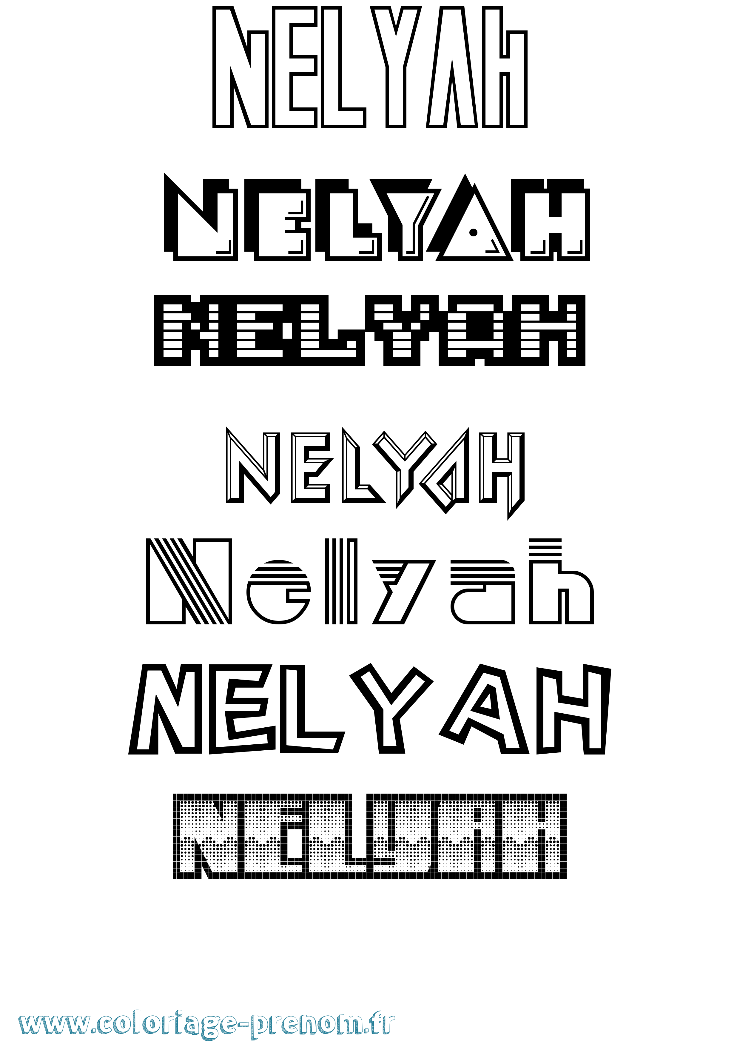 Coloriage Nelyah Jeux Vidéos Coloriage prénom Nelyah Jeux Vidéos