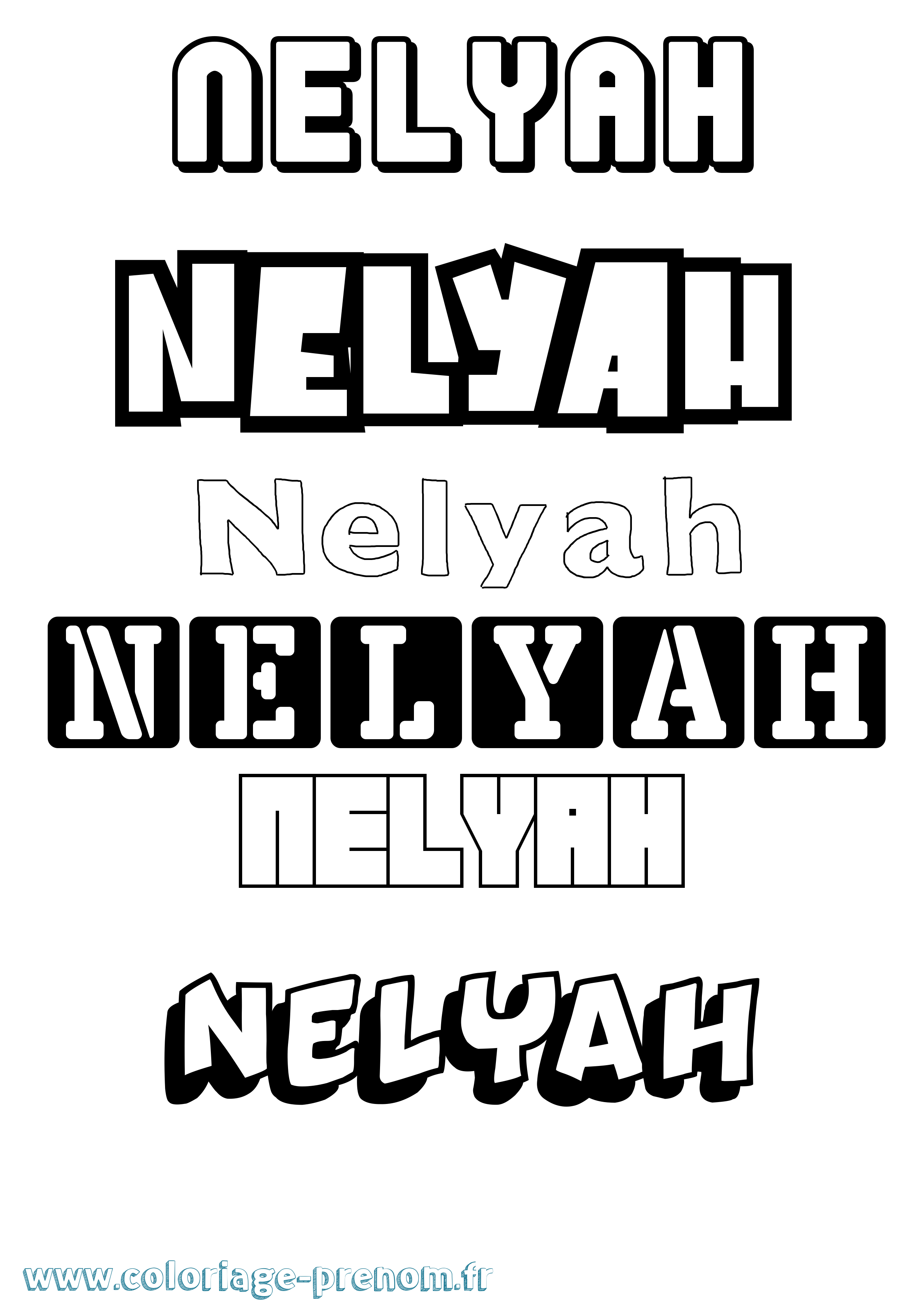 Coloriage Nelyah Simple Coloriage prénom Nelyah Simple