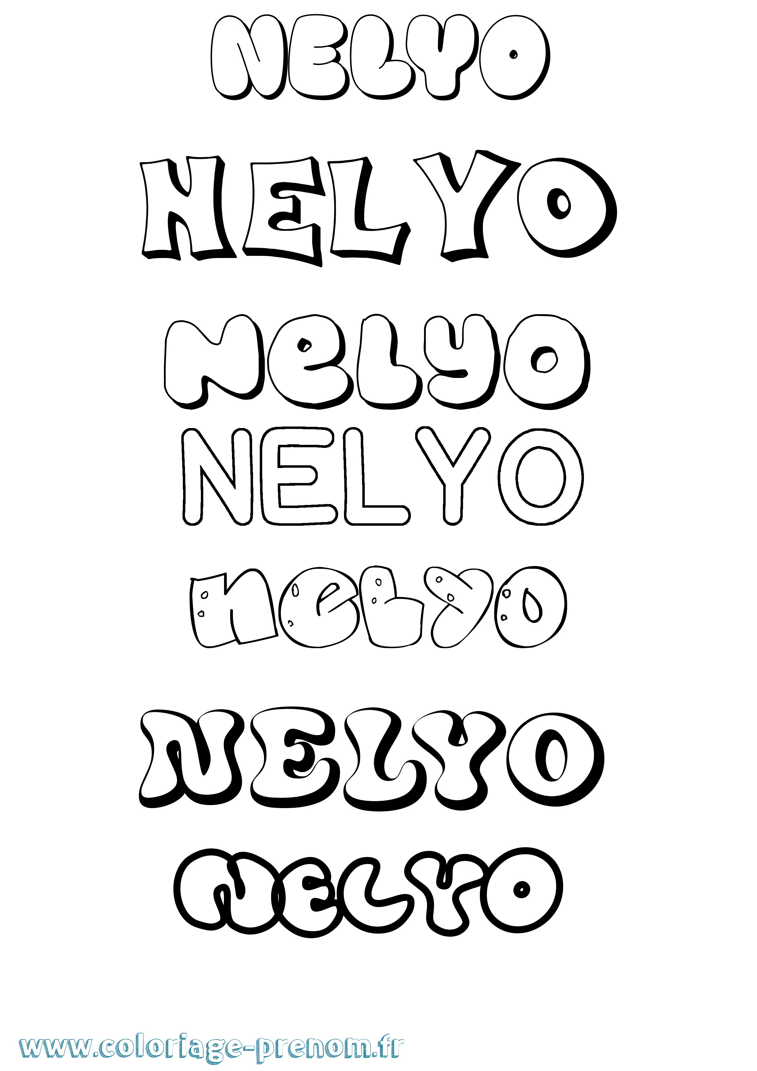 Coloriage Nelyo Bubble Coloriage prénom Nelyo Bubble