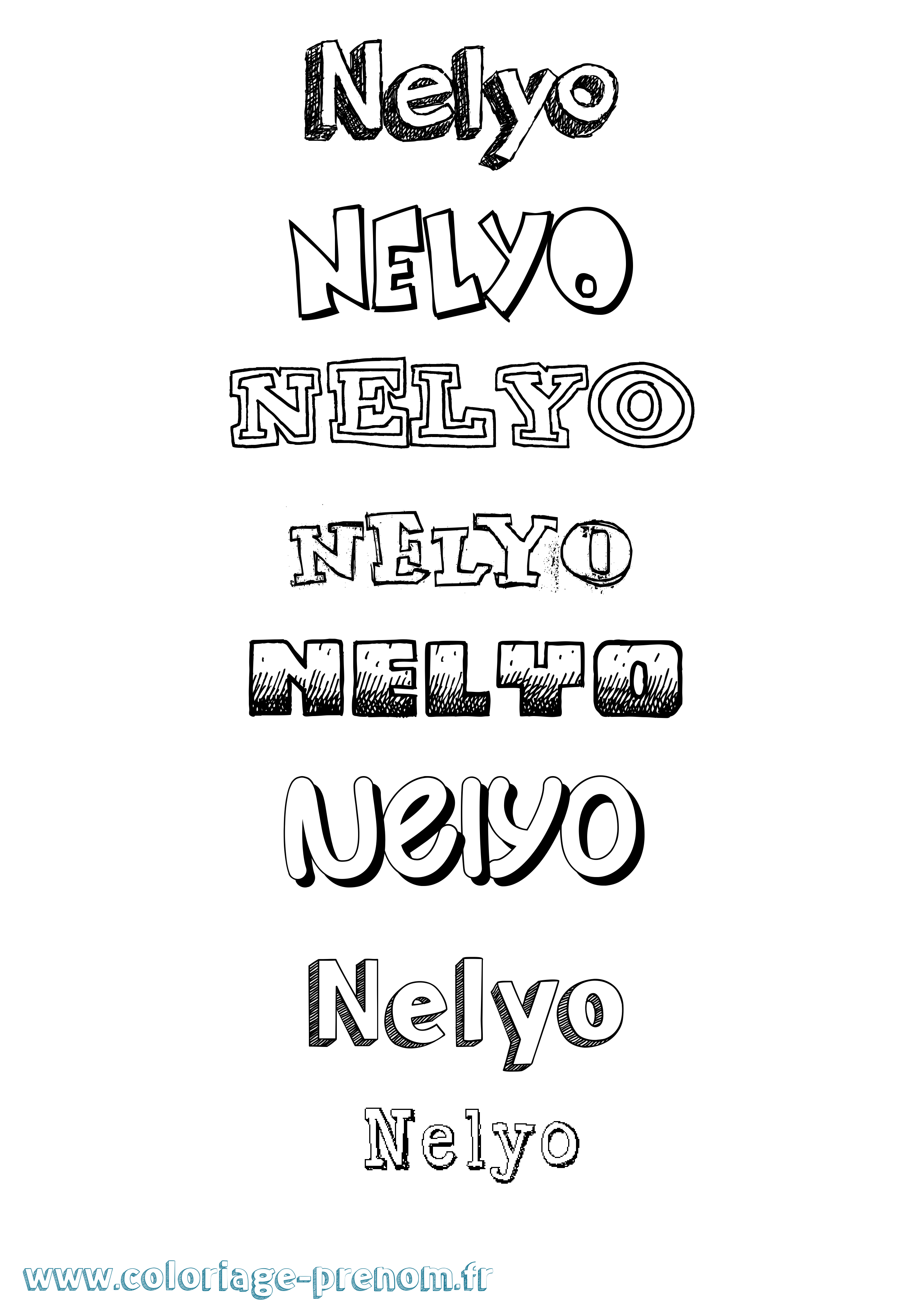 Coloriage Nelyo Dessiné Coloriage prénom Nelyo Dessiné
