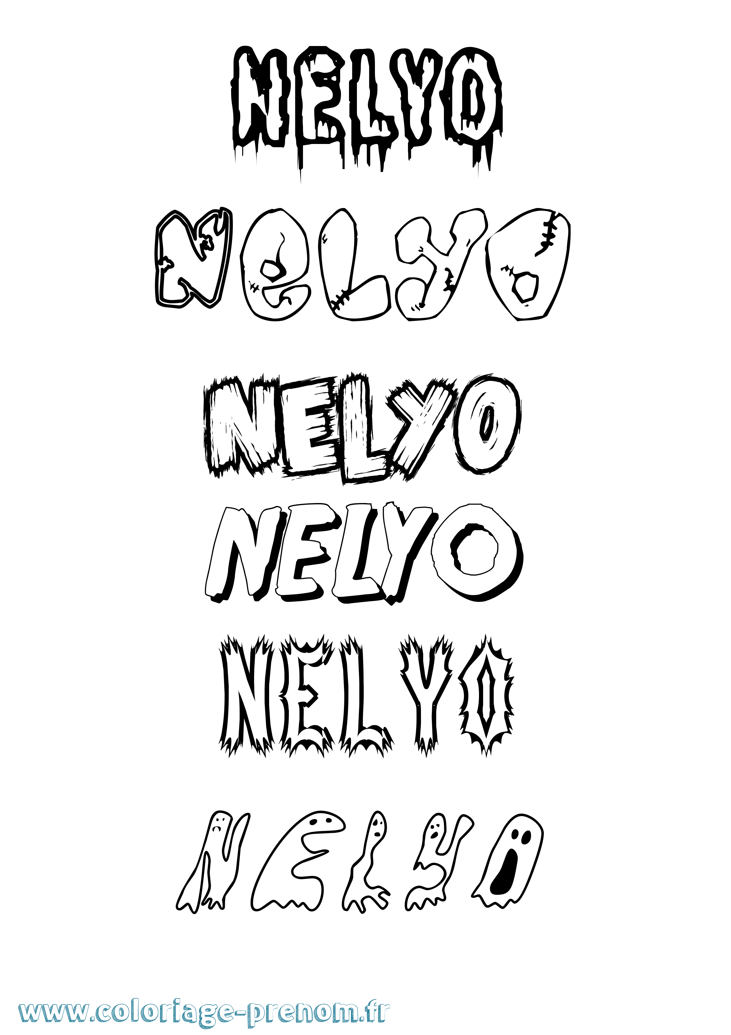 Coloriage Nelyo Frisson Coloriage prénom Nelyo Frisson