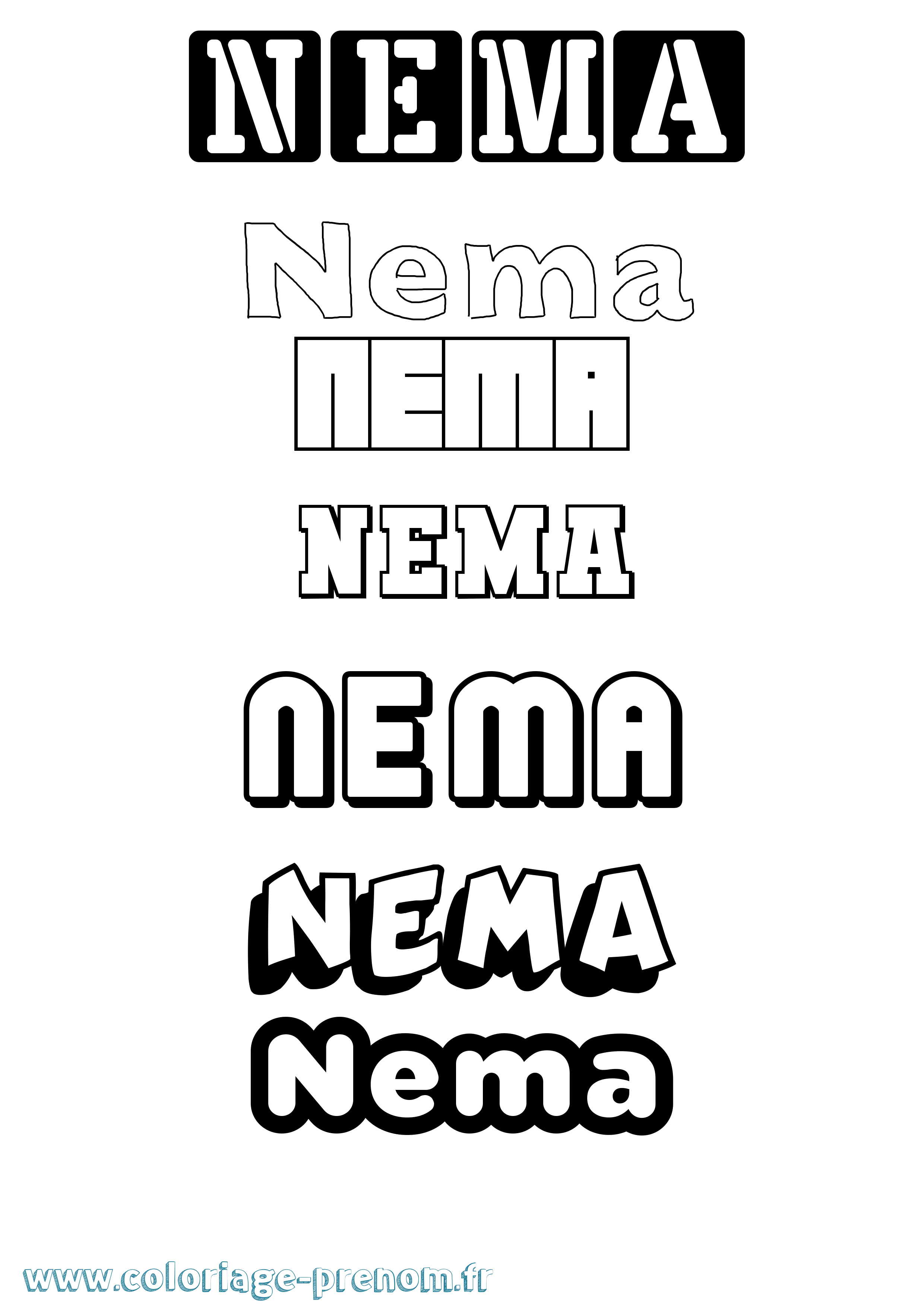 Coloriage Nema Simple Coloriage prénom Nema Simple