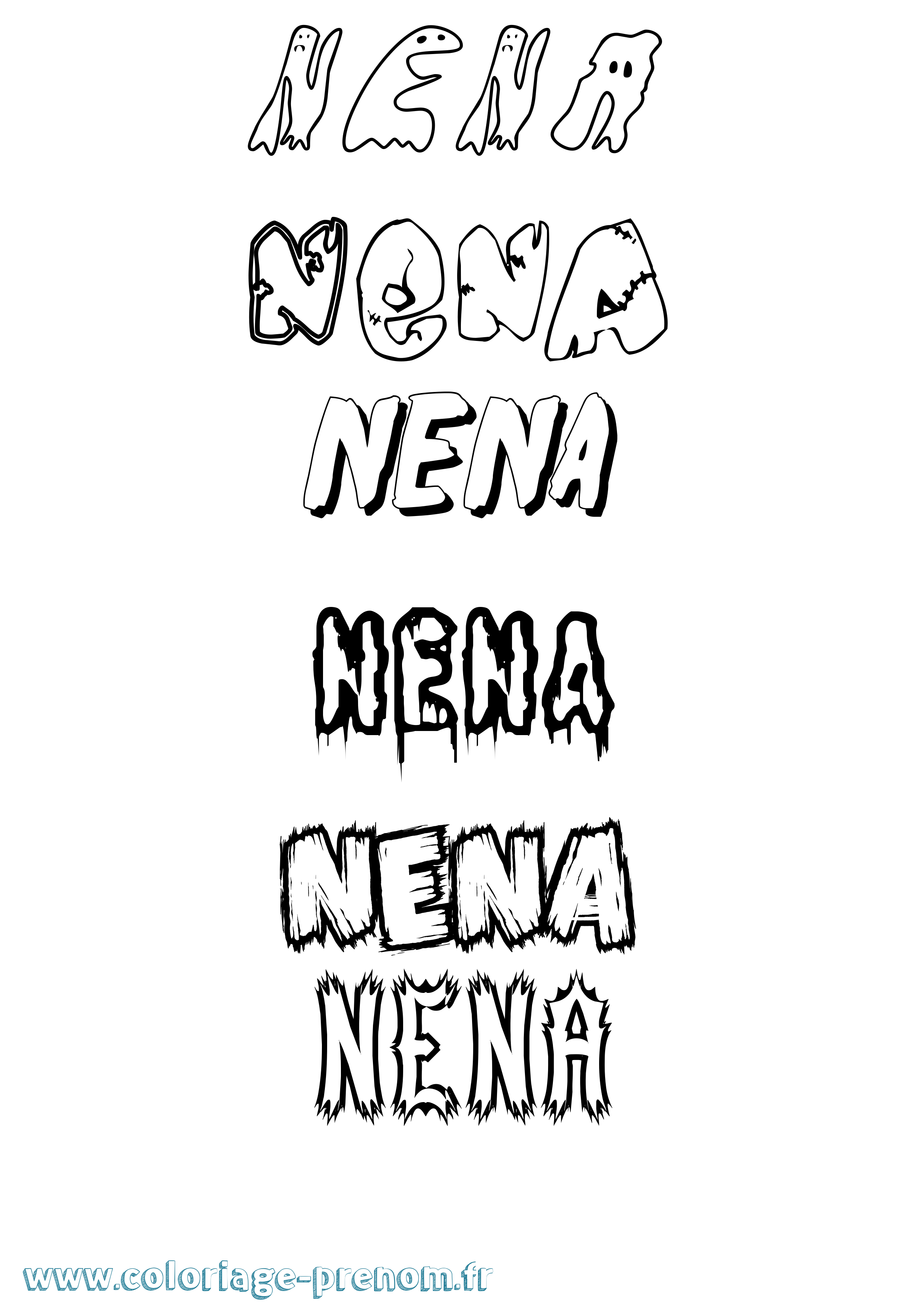 Coloriage Nena Frisson Coloriage prénom Nena Frisson