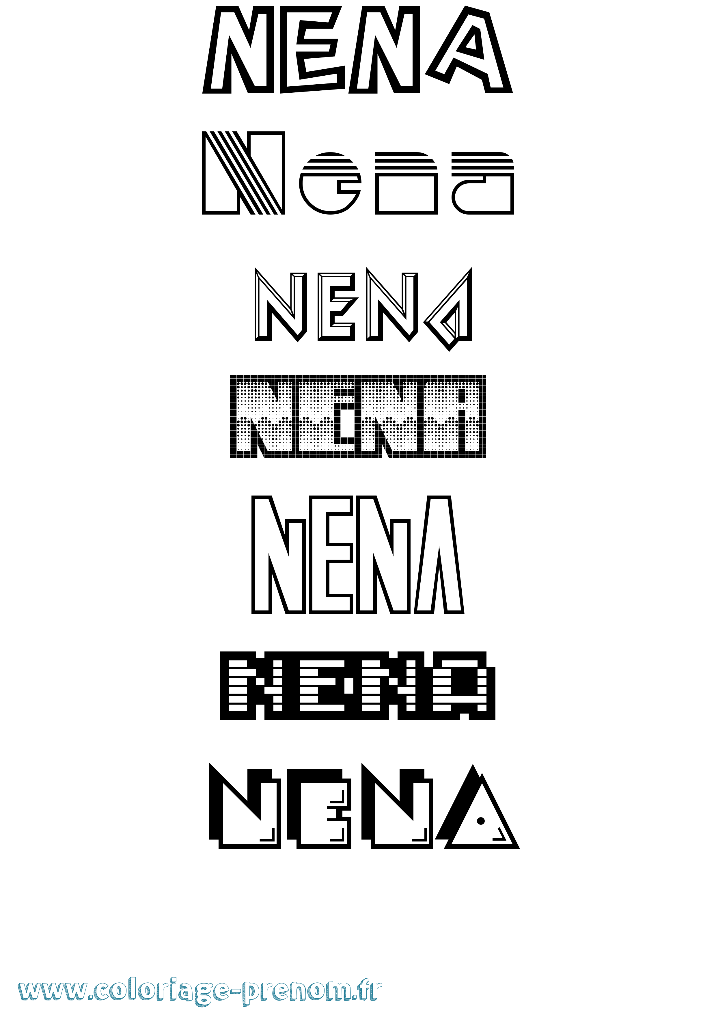 Coloriage Nena Jeux Vidéos Coloriage prénom Nena Jeux Vidéos