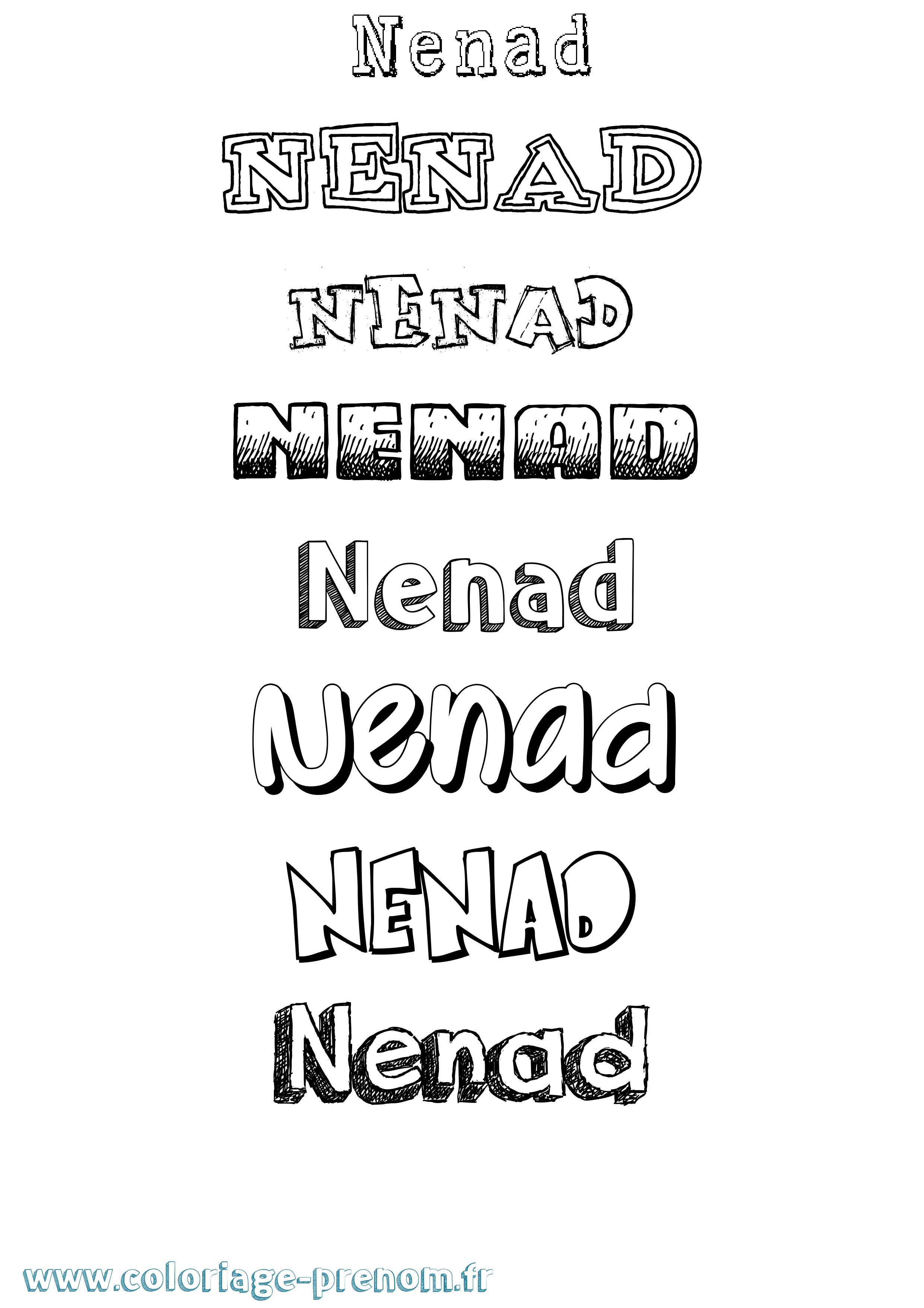 Coloriage Nenad Dessiné Coloriage prénom Nenad Dessiné